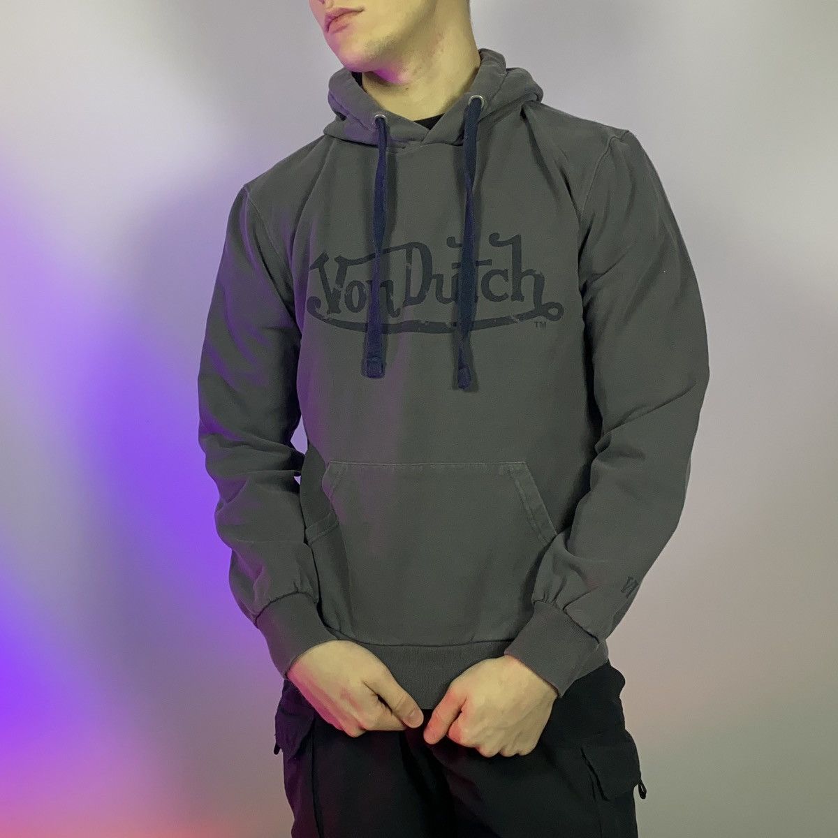 Designer × If Six Was Nine × Von Dutch 🗣️VINTAGE🗣️ Von Dutch Distressed Logo Grey Y2k archival Hoodie Size US M / EU 48-50 / 2 - 2 Thumbnail