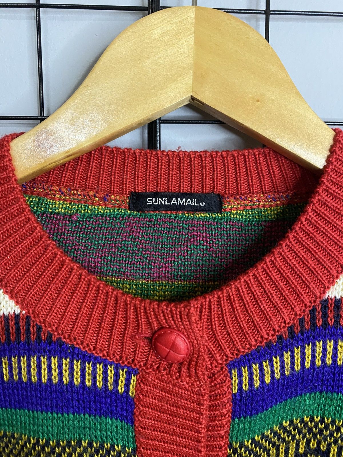 Aran Isles Knitwear × Japanese Brand × Vintage Vintage Cardigan Knitwear Sunlamail Size US L / EU 52-54 / 3 - 8 Thumbnail