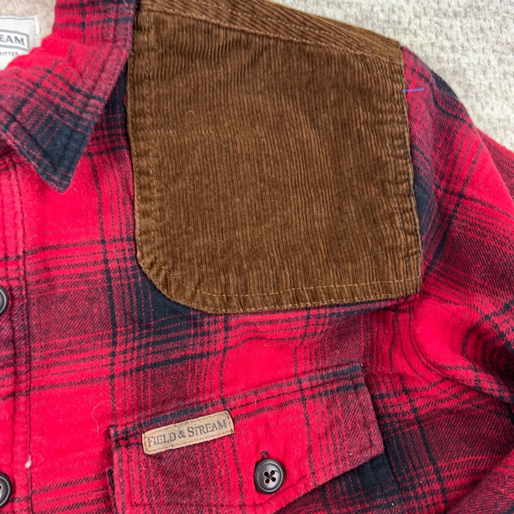Vintage Field & Stream Shirt Jacket Men S Red Plaid Flannel Lined Quilted Mid-Length Jacket Size US S / EU 44-46 / 1 - 6 Thumbnail
