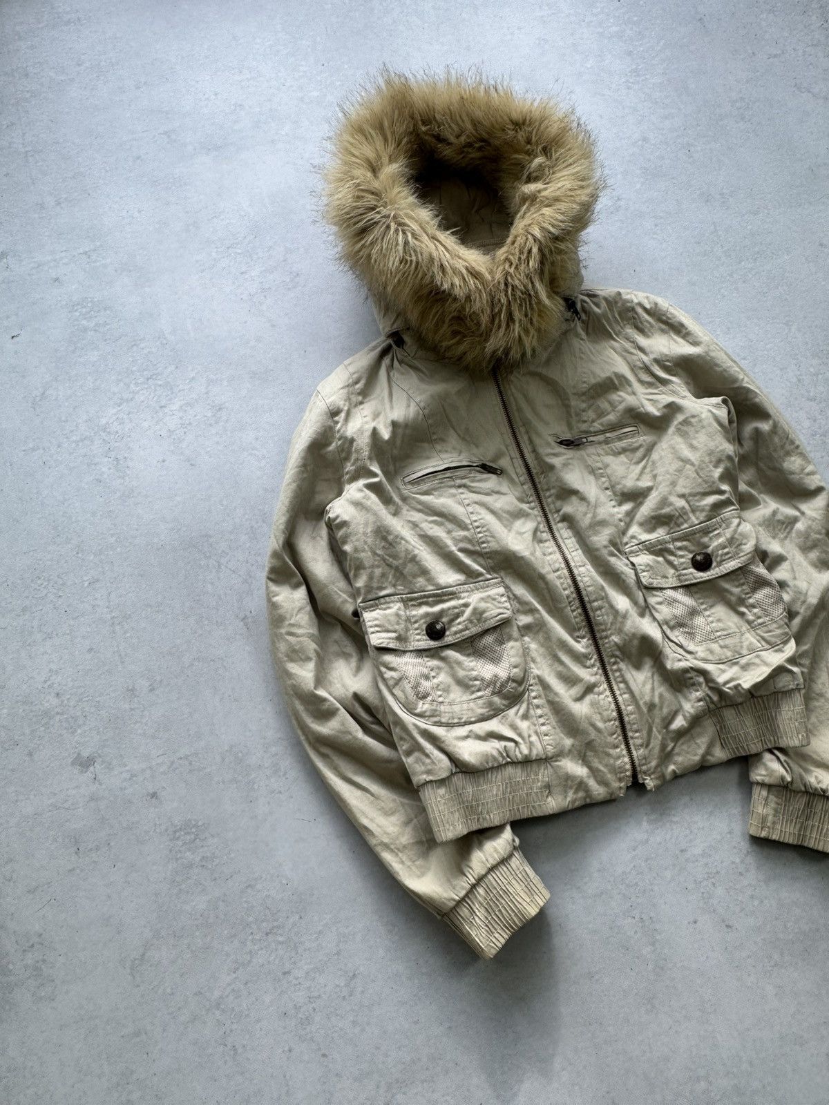 If Six Was Nine Vintage Fur Fuzzy Avant-Garde Women Y2K Bomber Jacket Size S / US 4 / IT 40 - 2 Thumbnail