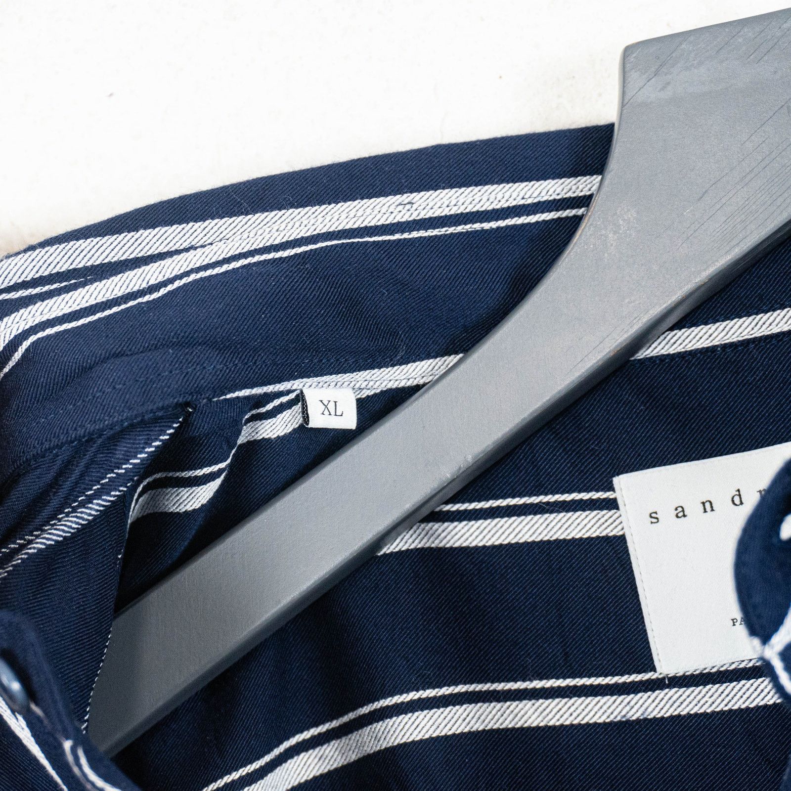Sandro Sandro Paris Flow Striped Shirt button up Navy striped XL Size US XL / EU 56 / 4 - 6 Thumbnail