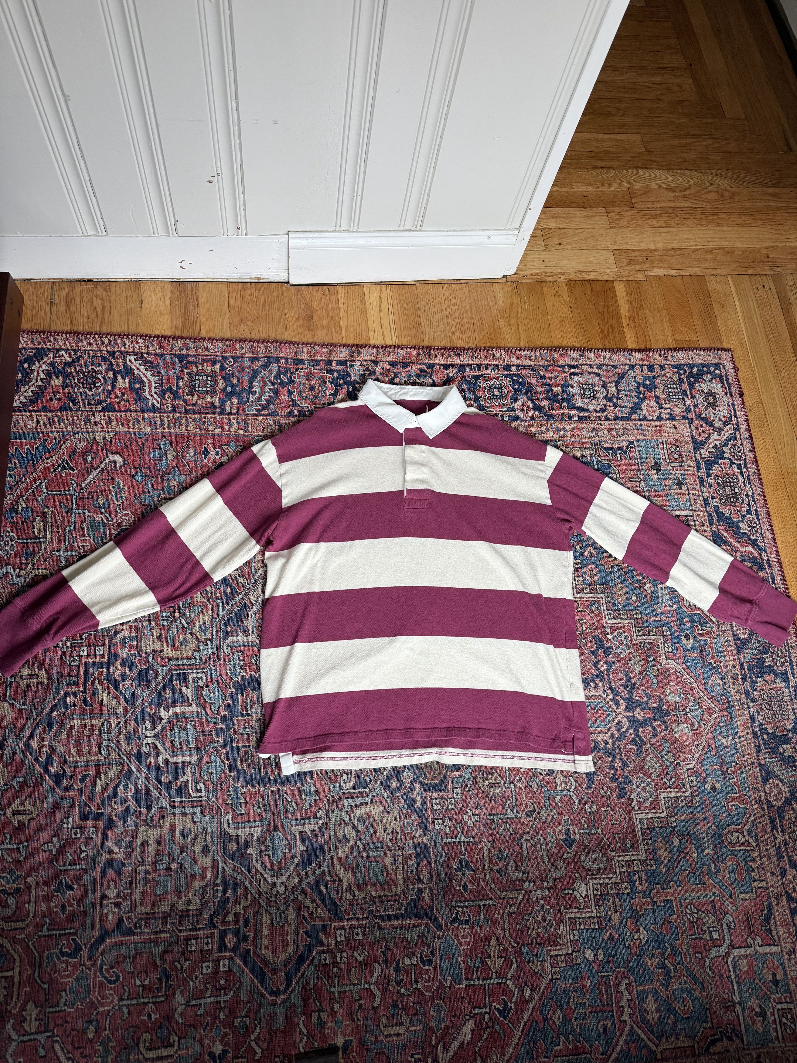 Gant Gant Block Striped Heavy Rugger Cream and Pink Rugby Shirt Size US XL / EU 56 / 4 - 3 Thumbnail