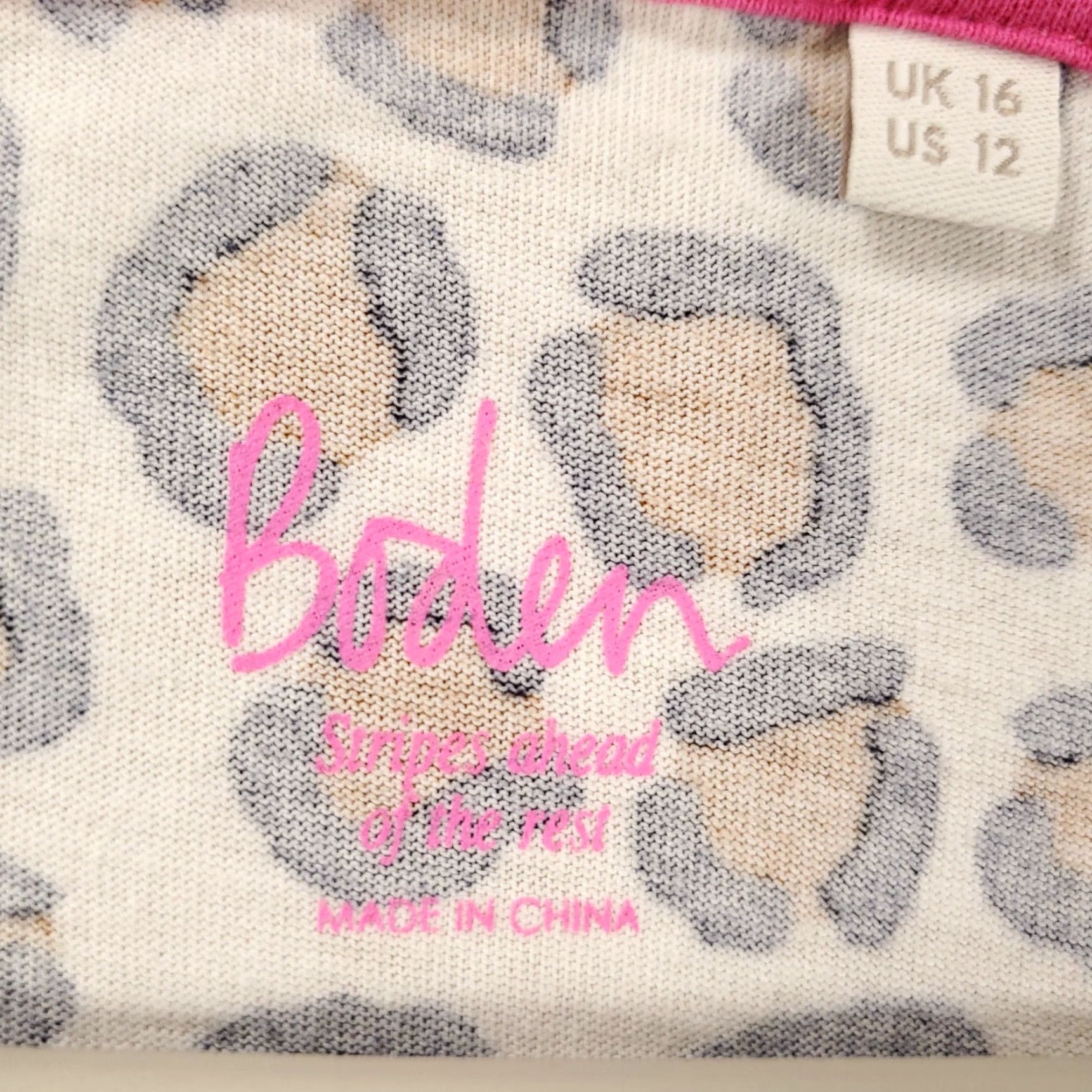 Boden Boden Leopard Print Back Striped Front Mixed Print Top Womens 12 Multicolor Knit Cotton Blouse Size XL / US 12-14 / IT 48-50 - 7 Thumbnail