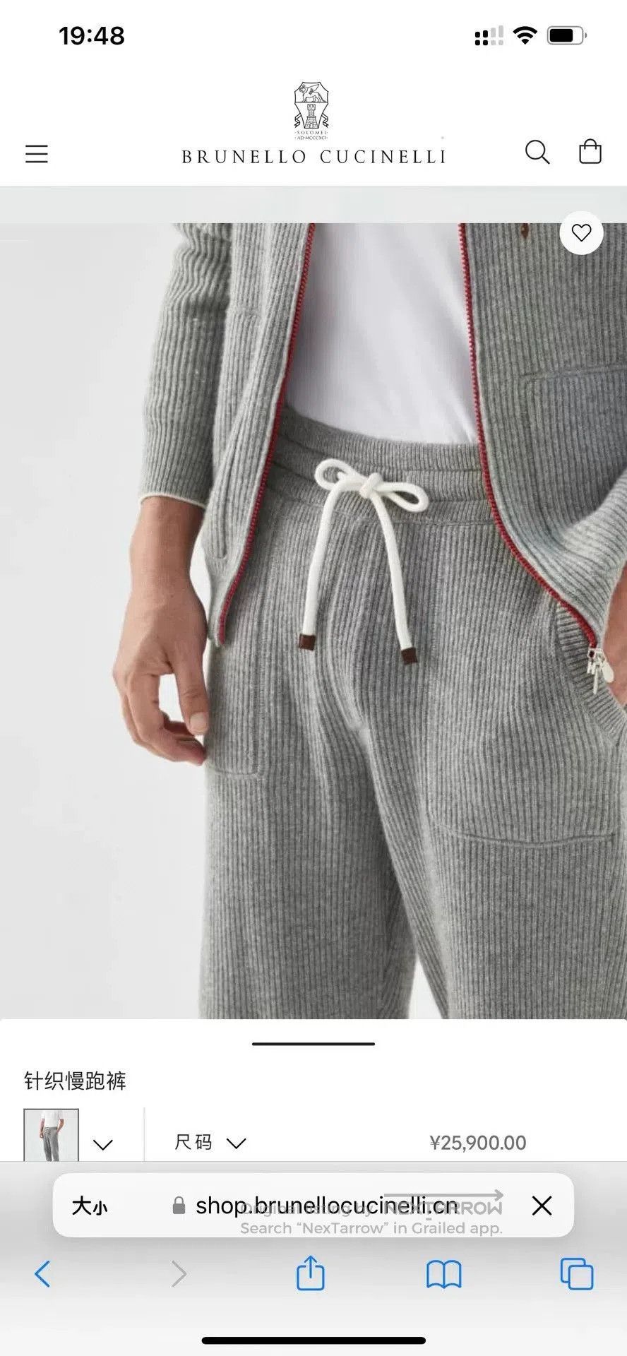 Brunello Cucinelli brunello cucinelli gray cashmere jogger pants. Size US 32 / EU 48 - 6 Thumbnail