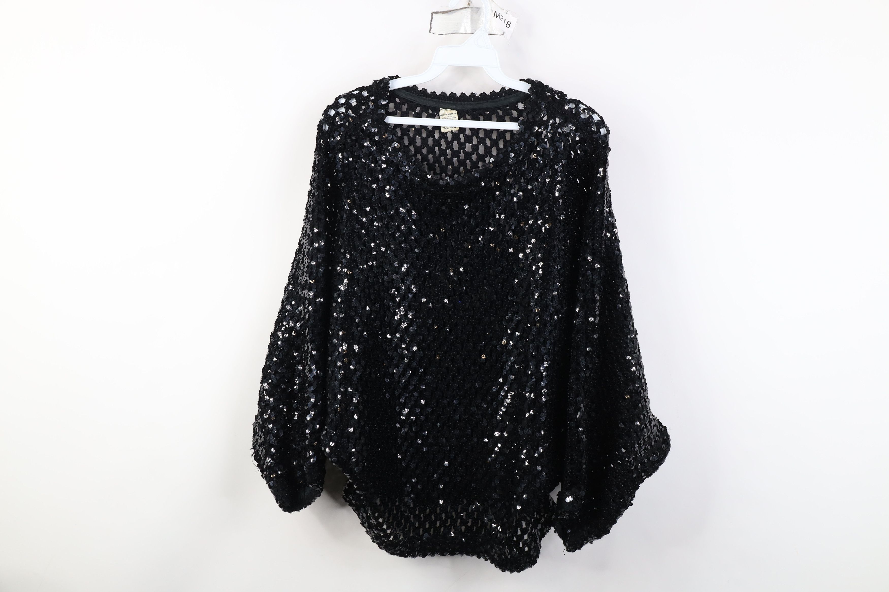 Vintage Vintage 70s 80s Dolman Sleeve Crochet Sequin Sweater Size ONE SIZE - 1 Thumbnail