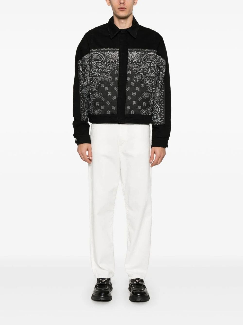 Amiri o1s1wg110326 Paisley-Pattern Jacket in Black Size US M / EU 48-50 / 2 - 2 Thumbnail
