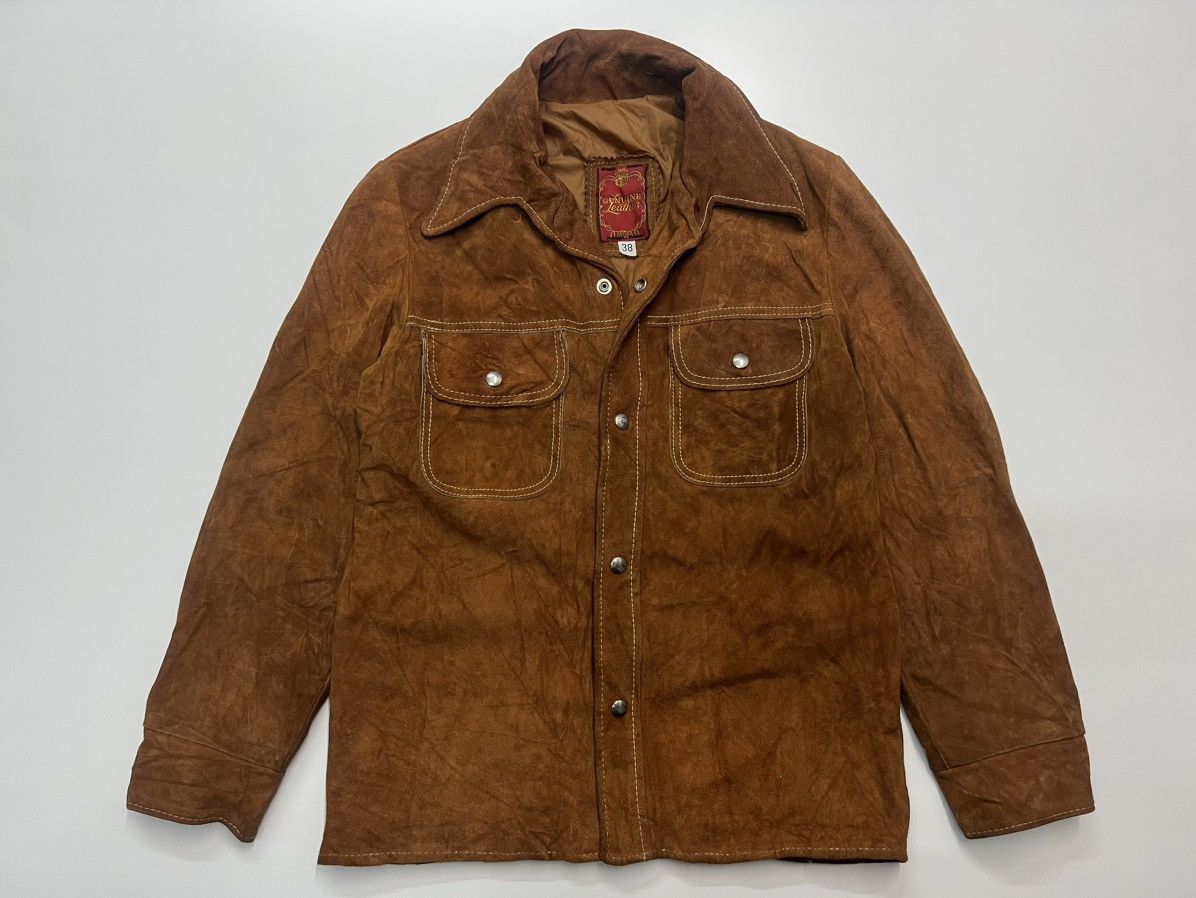 Genuine Leather 🔥VINTAGE GENUINE LEATHER JACKET R SHERMAN Size US M / EU 48-50 / 2 - 1 Thumbnail