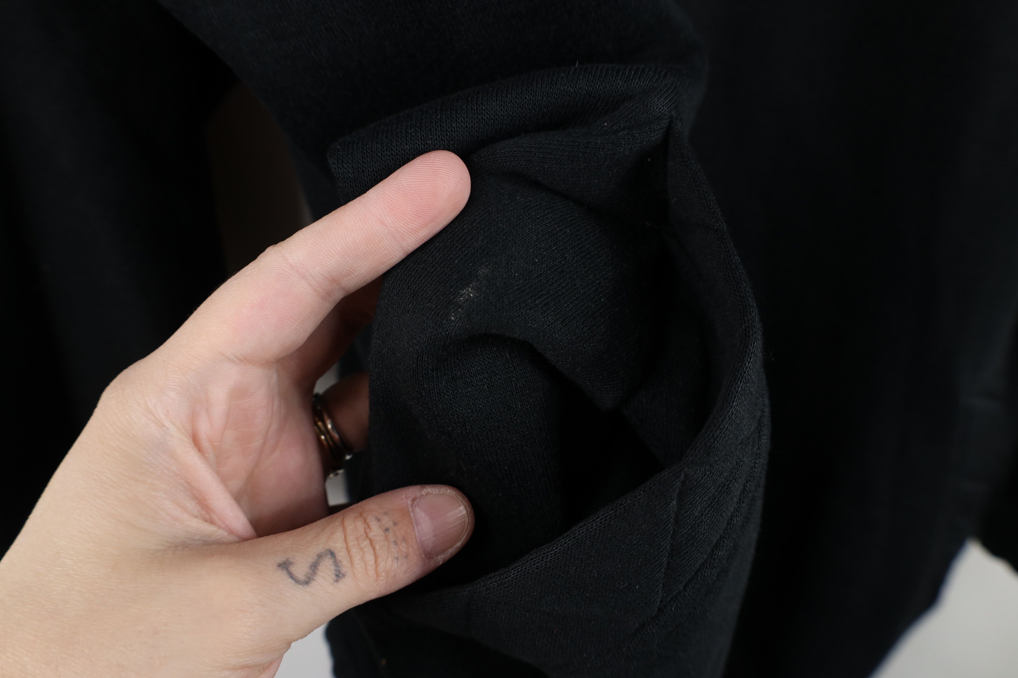 Vintage Vintage 90s Streetwear Quilted Bib Baggy Sweatshirt Black Size 3XL / US 20-22 - 9 Thumbnail