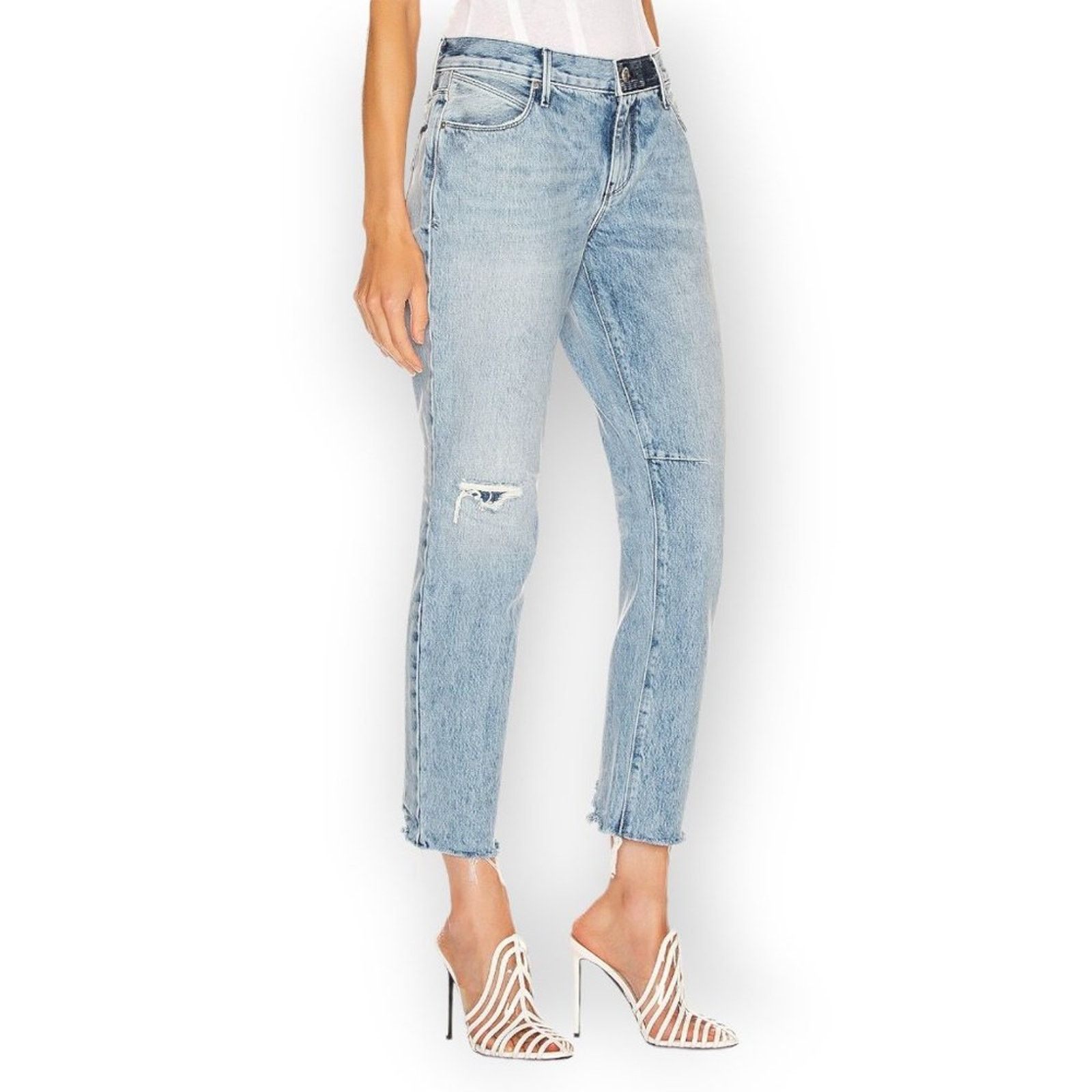 Rta RTA Ryder Straight Jeans Light Blue Frayed Hem Size 29 Size 29" - 4 Thumbnail