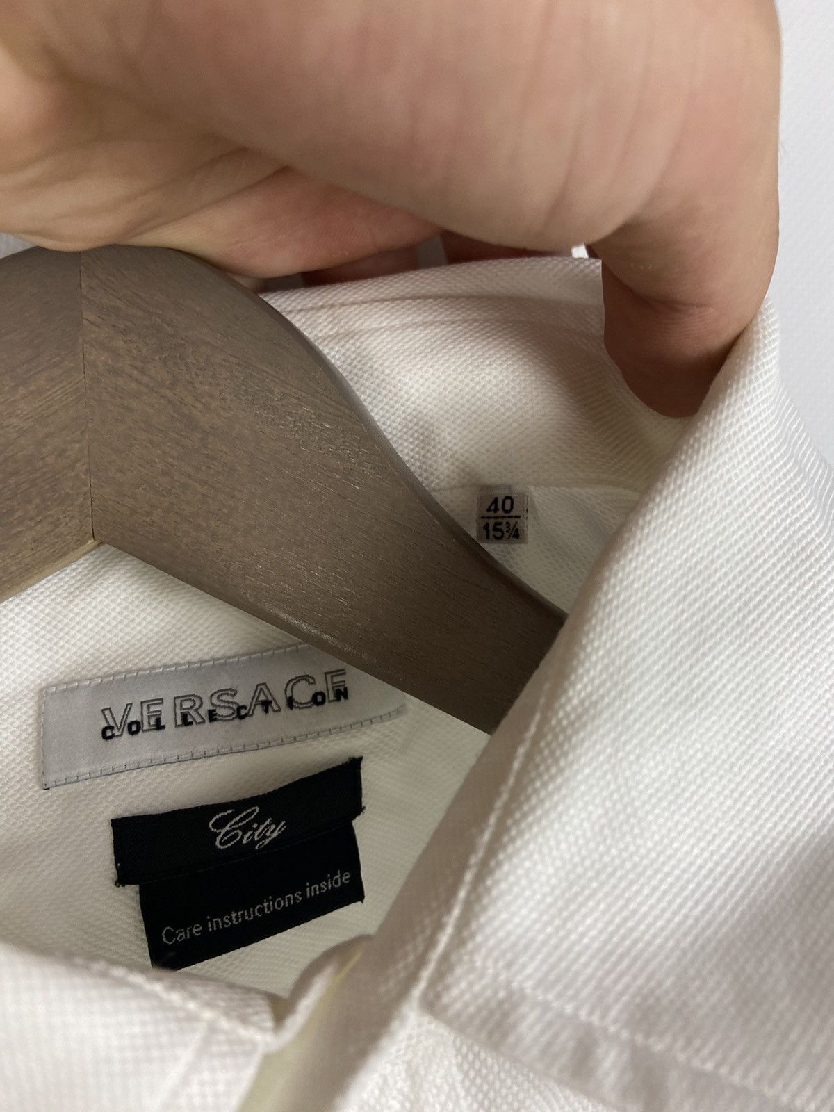 Versace Vintage Versace Collection City White Luxury Shirt Size US M / EU 48-50 / 2 - 9 Thumbnail
