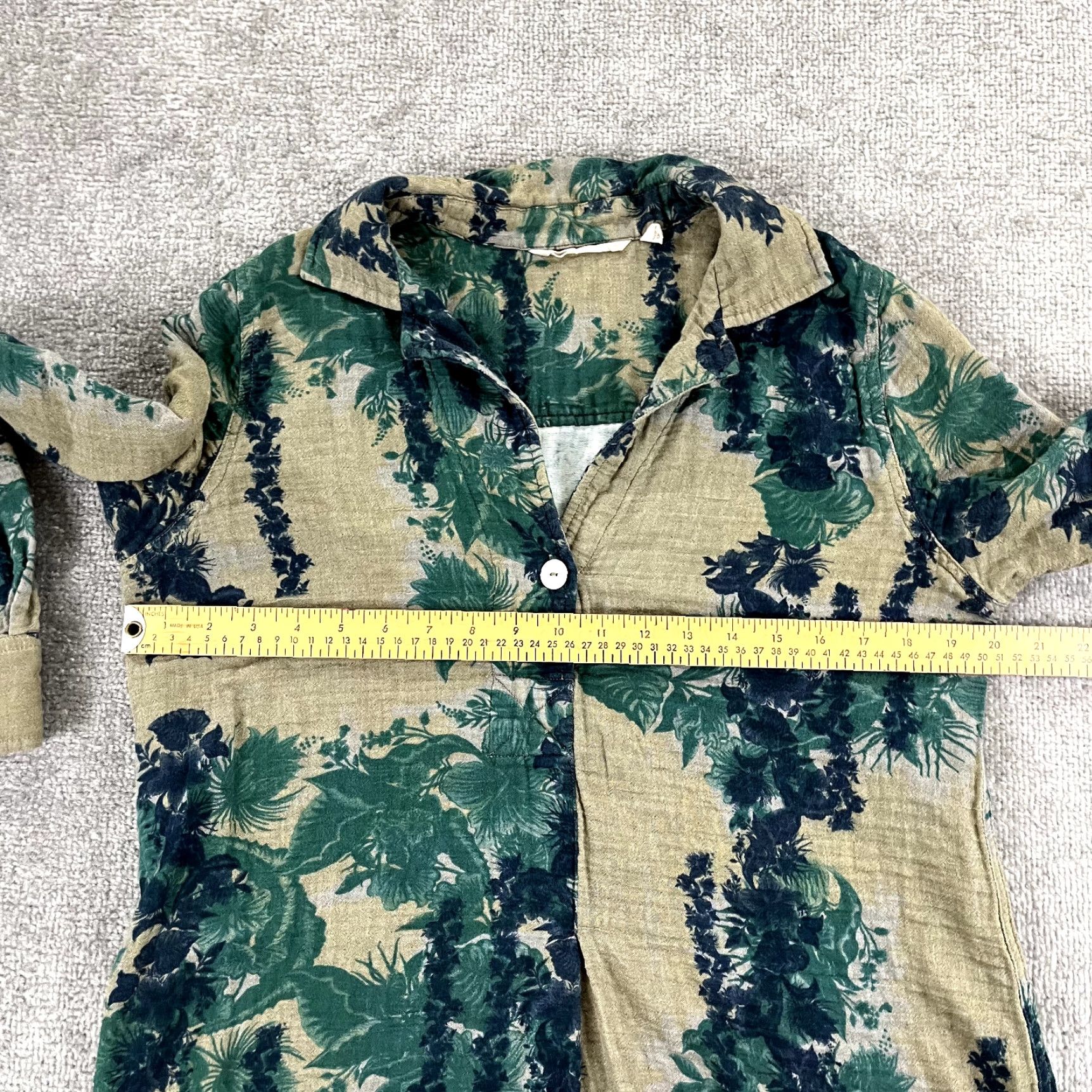 Soft Surroundings SOFT SURROUNDINGS Shirt Women Small Tunic Top Blouse Green Floral L/S Acid Wash Vintage No N/A Size S / US 4 / IT 40 - 6 Thumbnail