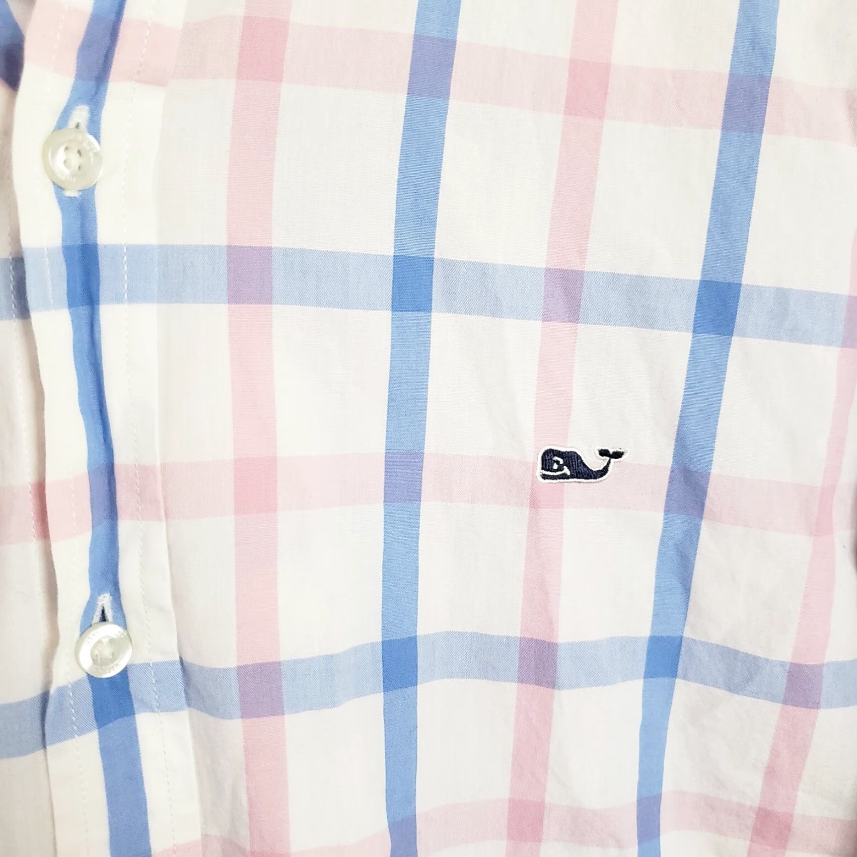 Vineyard Vines Vineyard Vines Shirt LS Men L Pink Blue White Plaid Button-Down Embroidered Whale Logo Classic Casual Dress Workwear Sweater? Size US L / EU 52-54 / 3 - 4 Thumbnail
