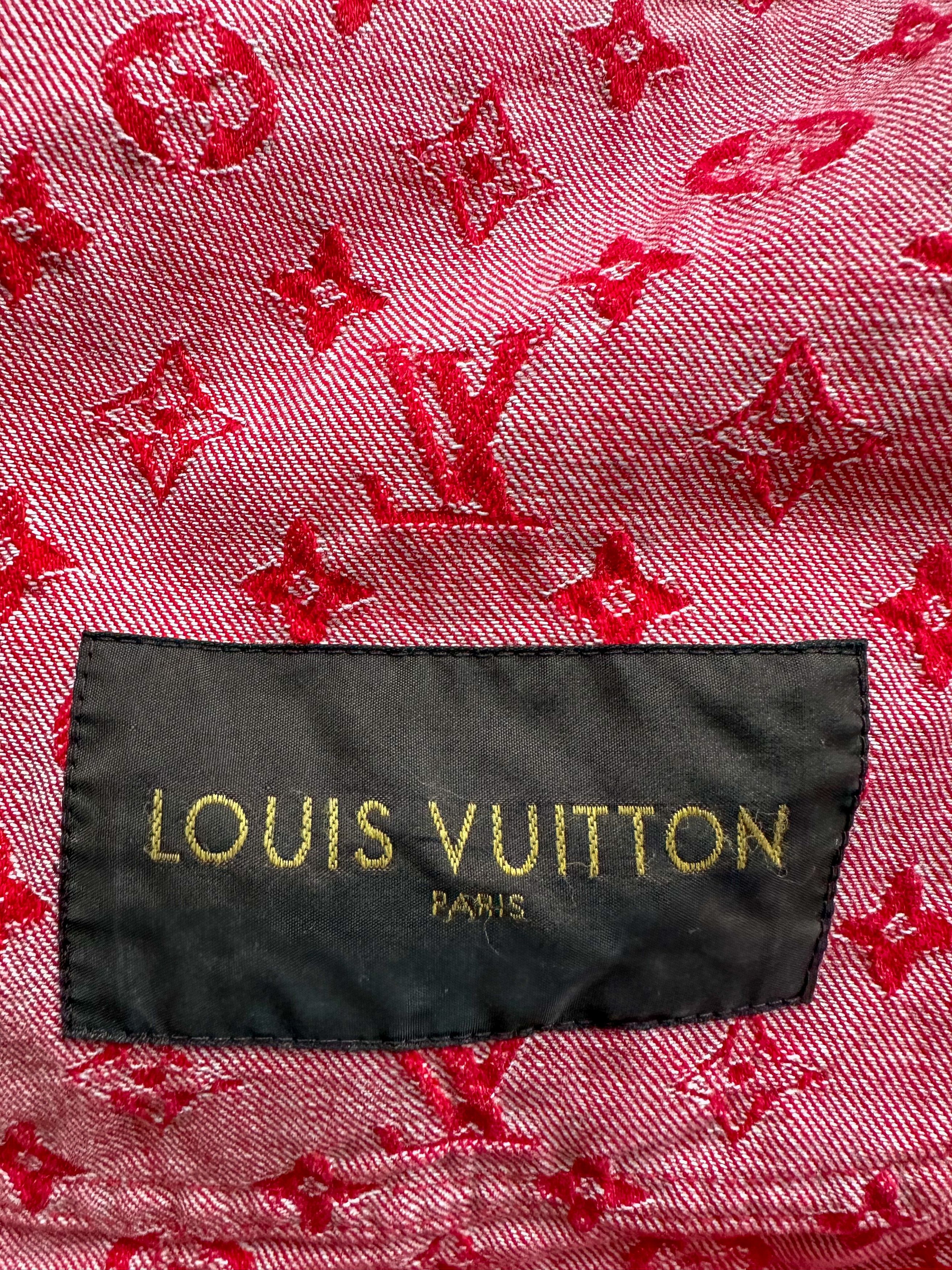 Louis Vuitton × Supreme Louis Vuitton Supreme Red Monogram Chore Jacket 1/1 Size US XL / EU 56 / 4 - 8 Thumbnail