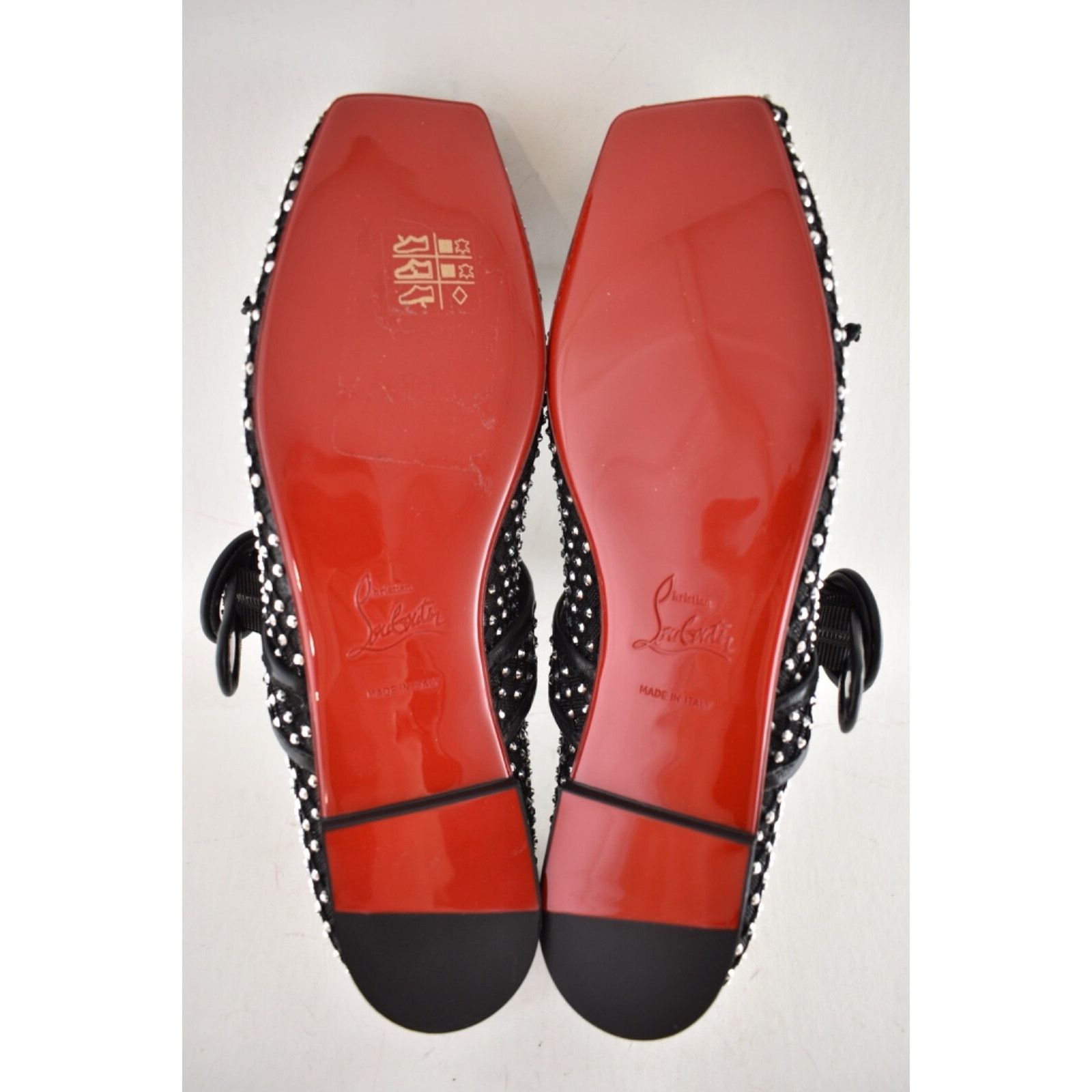 Christian Louboutin Christian Louboutin Mamastrapitina Flat Black Crystal Mesh Size US 8.5 / IT 38.5 - 19 Thumbnail