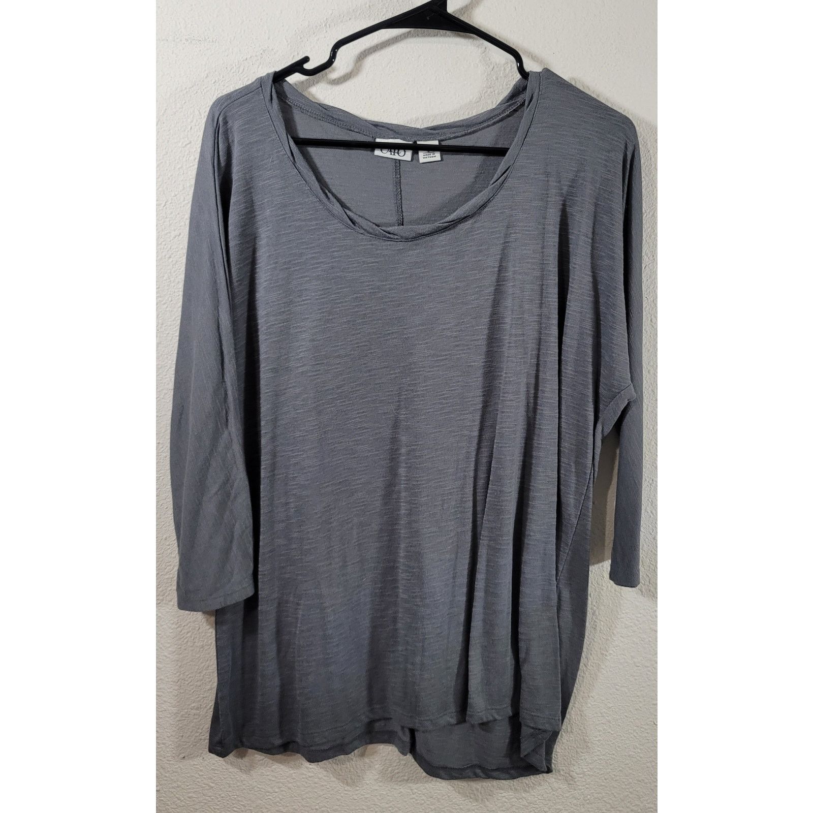 Other Cato Gray Slub Knit Twisted Round Collar Top Large Size L / US 10 / IT 46 - 7 Thumbnail