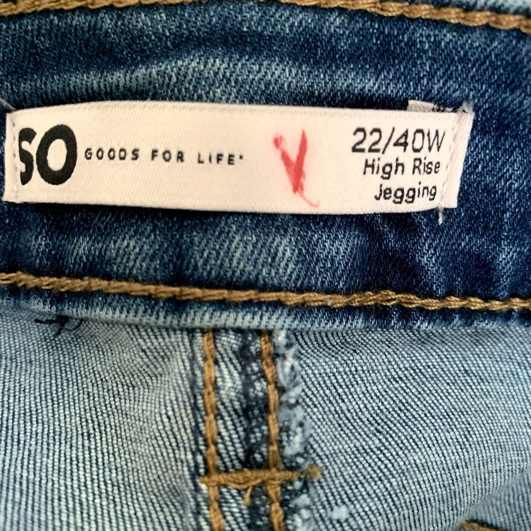 Vintage SO Jeans Womens Plus 22/40W High Rise Jegging Medium Blue Wash Stretch NEW Size 27" / US 4 / IT 40 - 2 Thumbnail