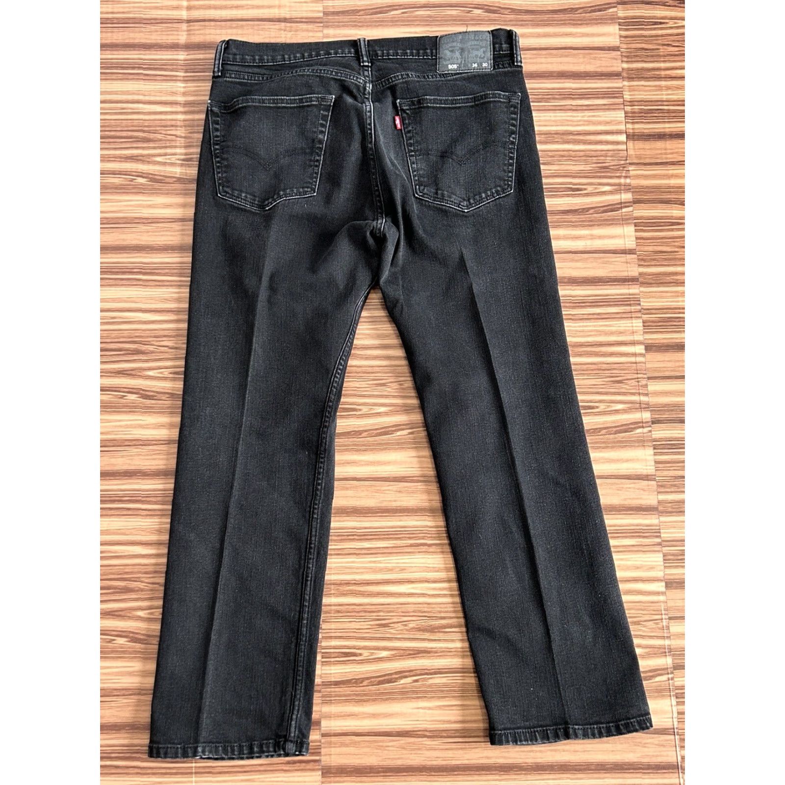 Levi's Levi's 505 Jeans Mens 36x30 Black Straight Leg Size US 36 / EU 52 - 2 Thumbnail
