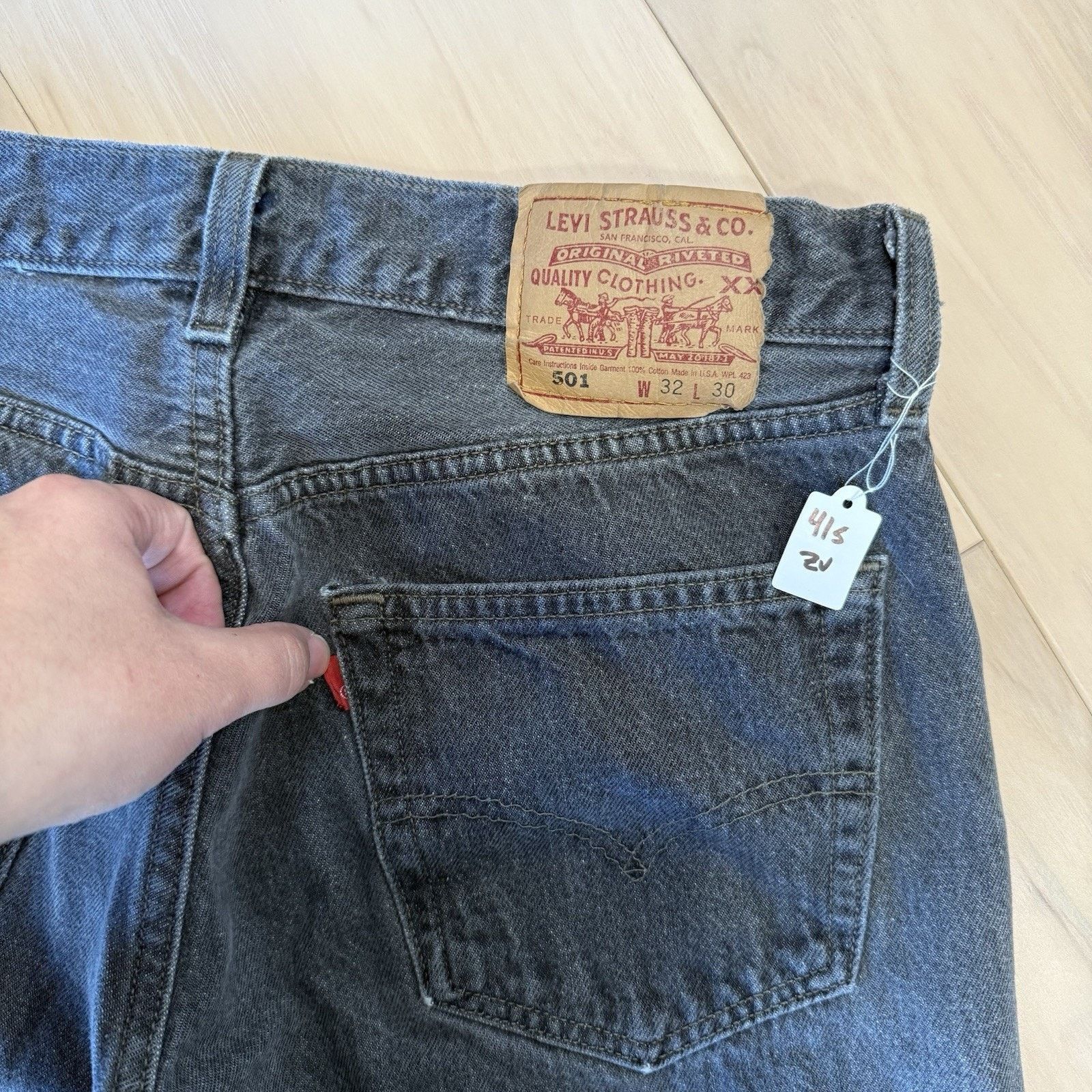 Levi's × Vintage Vintage Levis 501 Jeans 30 Black Made In USA 90s Straight Size US 30 / EU 46 - 10 Thumbnail