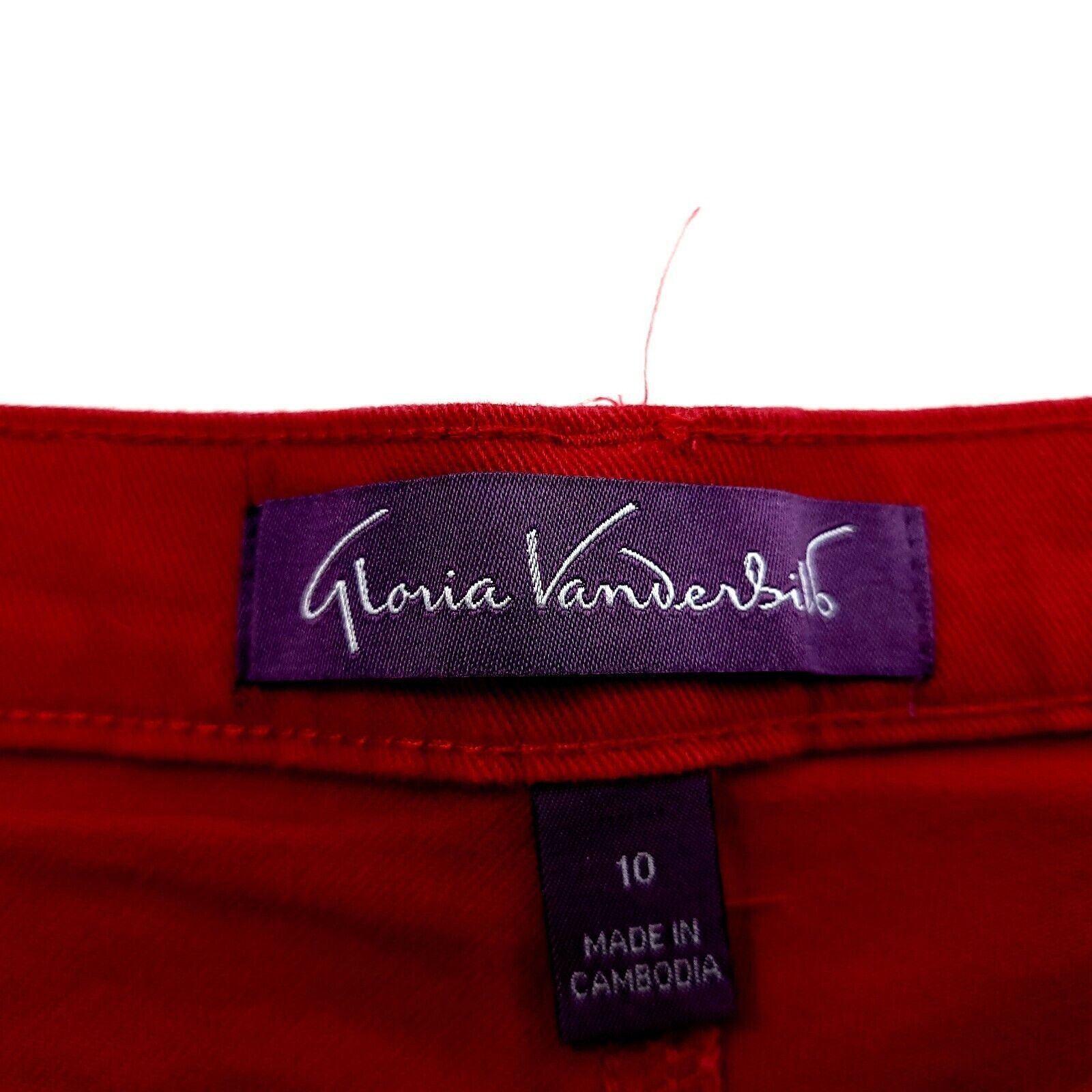 Gloria Vanderbilt Gloria Vanderbilt Red Roll-Up Capri Denim High Rise Jeans Am Size 32" / US 10 / IT 46 - 4 Thumbnail