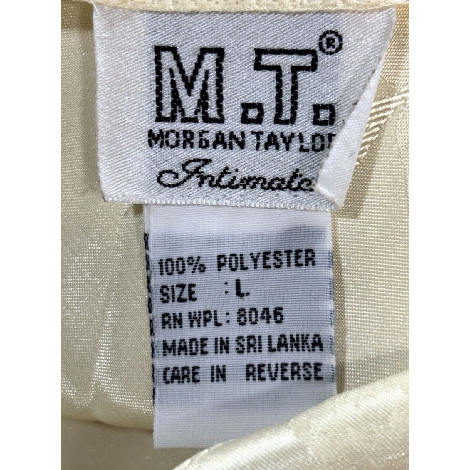 Vintage VINTAGE Morgan Taylor Satin Floral Damask Nightgown Women’s L Butter Yellow Nightie 90s Womens Size ONE SIZE - 8 Thumbnail
