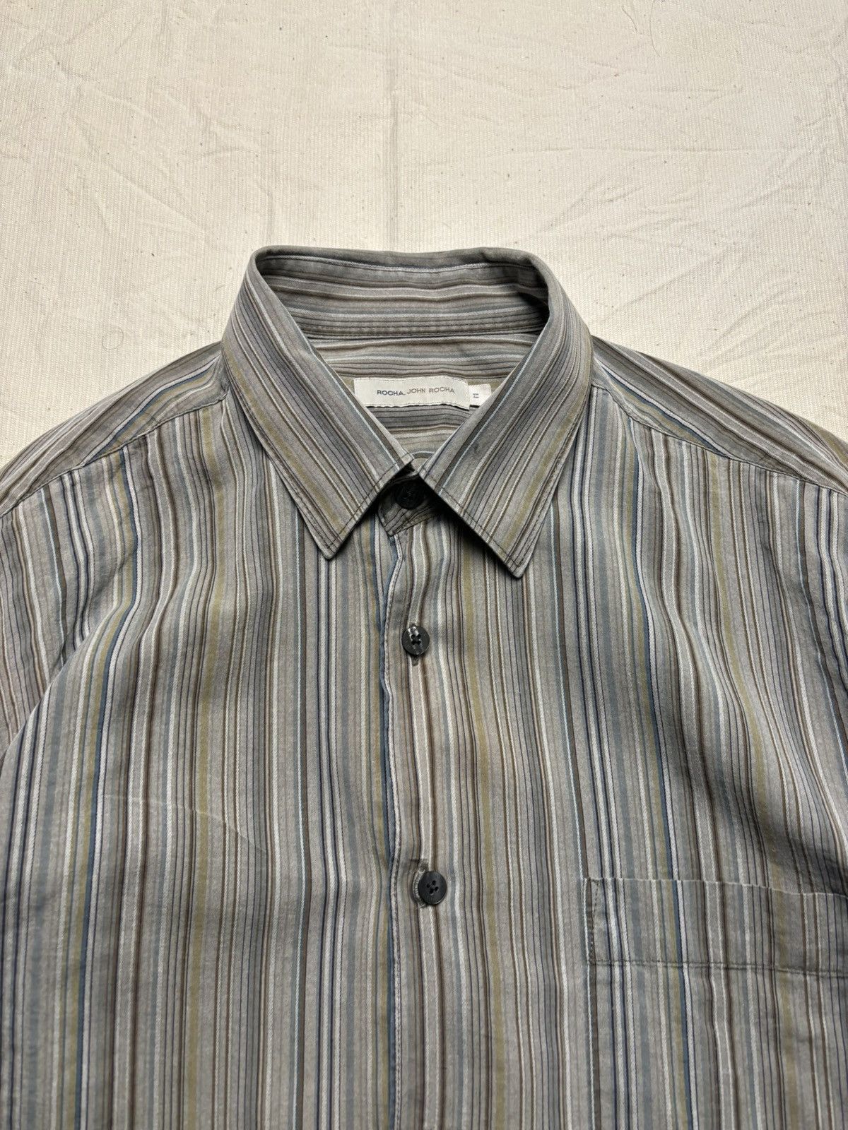 Designer × Japanese Brand Vintage Rocha John Rocha Striped Shirt Size US M / EU 48-50 / 2 - 4 Thumbnail