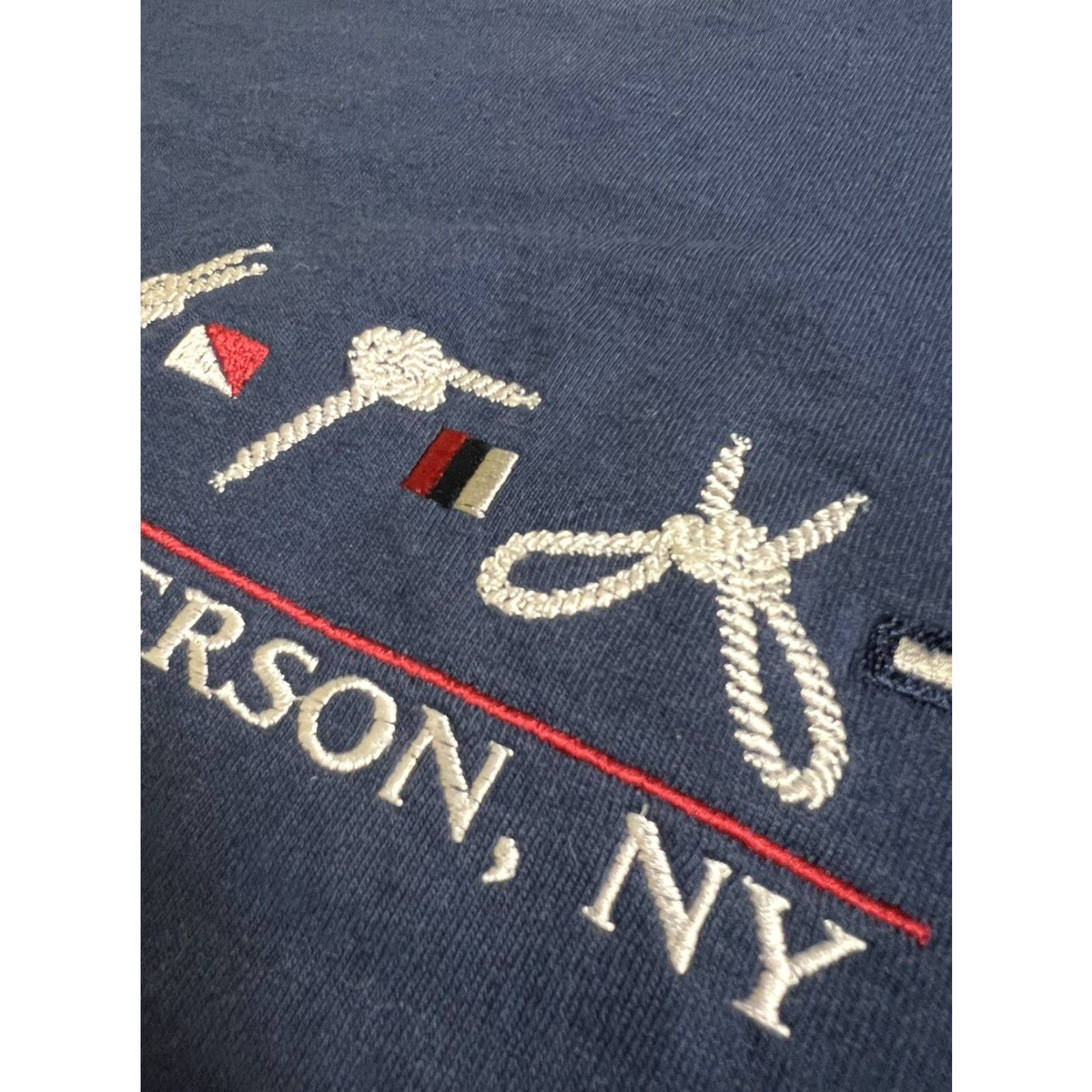 Delta VINTAGE Port Jefferson New York Delta T-Shirt Short Sleeve Embroidered Blue M Men Crew Neck Cotton Size US M / EU 48-50 / 2 - 4 Thumbnail