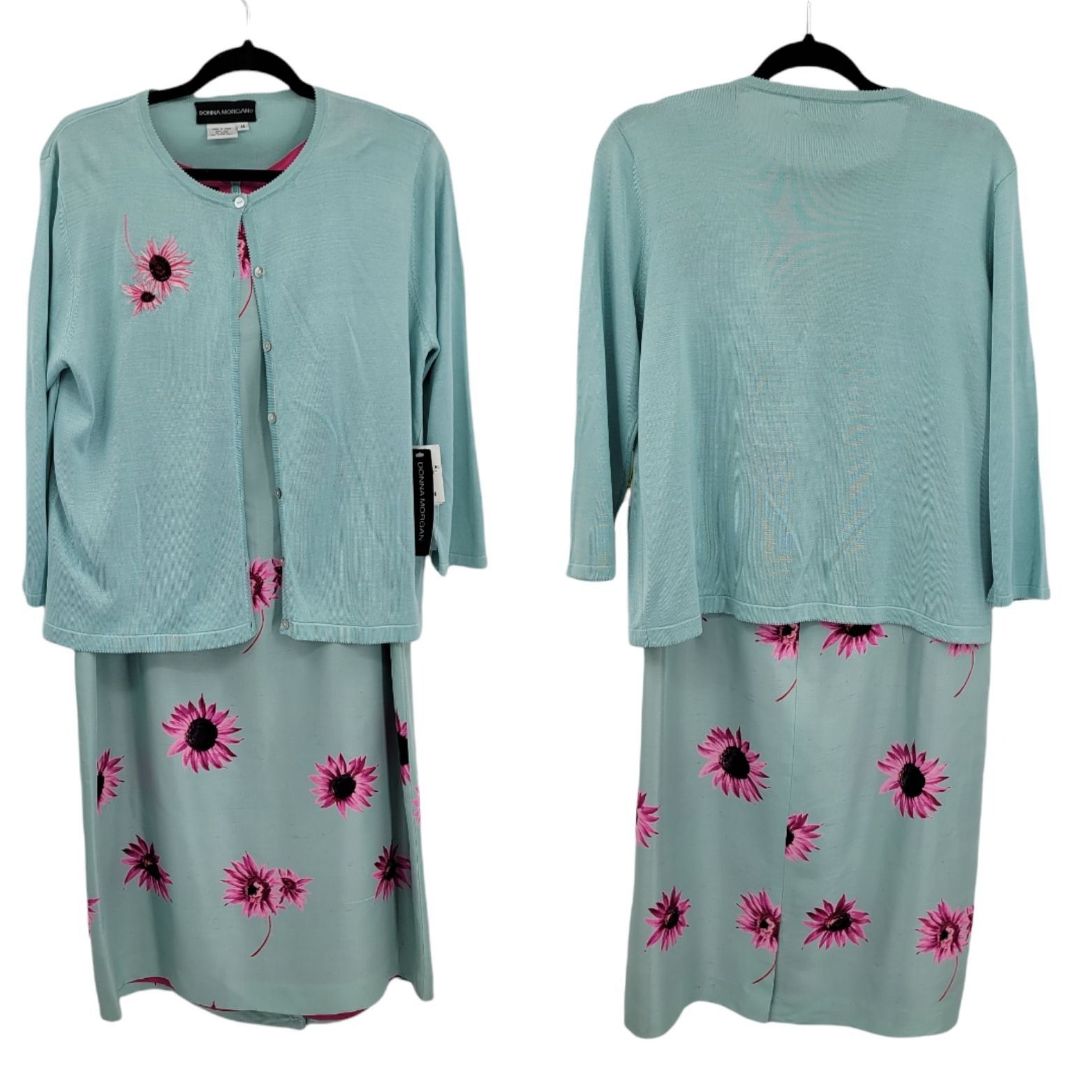 Donna Morgan Donna Morgan Silk 2pc Dress Set Sz 14 Pastel Floral Sleevele Size XL / US 12-14 / IT 48-50 - 3 Thumbnail