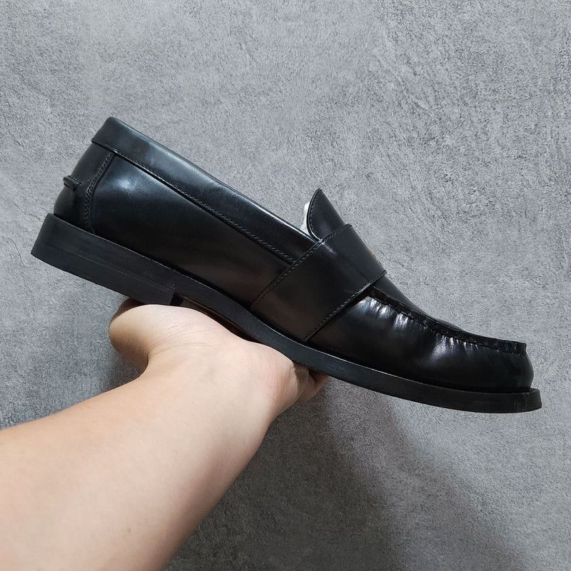 Gucci Gucci Interlocking Black Leather Loafers for Men - Size US 9.5 / EU 42-43 - 7 Thumbnail