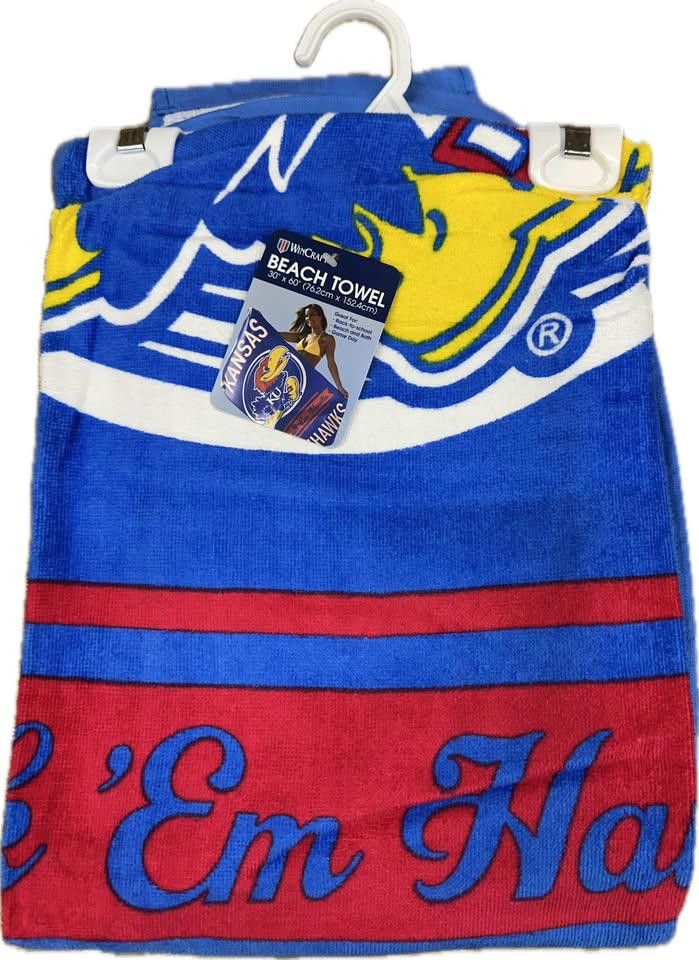 Designer Kansas Jayhawks Beach Towel Size ONE SIZE - 1 Thumbnail