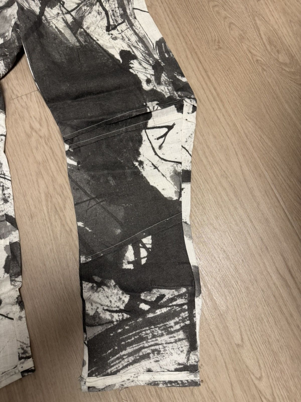 Other Handmade Abstract Print Linen Trousers – Size M Size US 32 / EU 48 - 2 Thumbnail