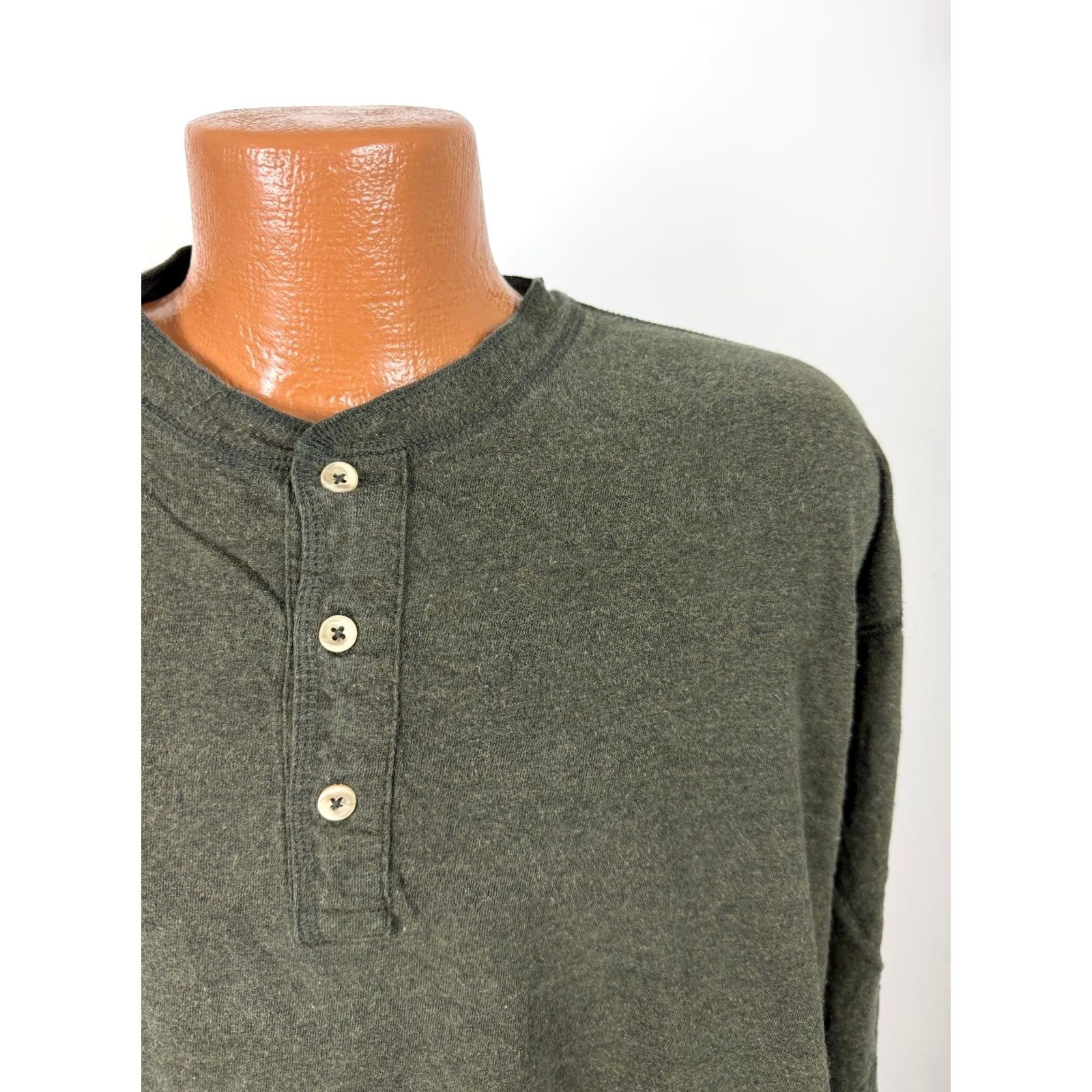 Croft & Barrow Vintage Croft & Barrow Henley Shirt Mens XL Green 90s 90s Grunge Hipster Outdoor Oversized Midweight Cotton Long Sleeve Shirt Size US XL / EU 56 / 4 - 2 Thumbnail