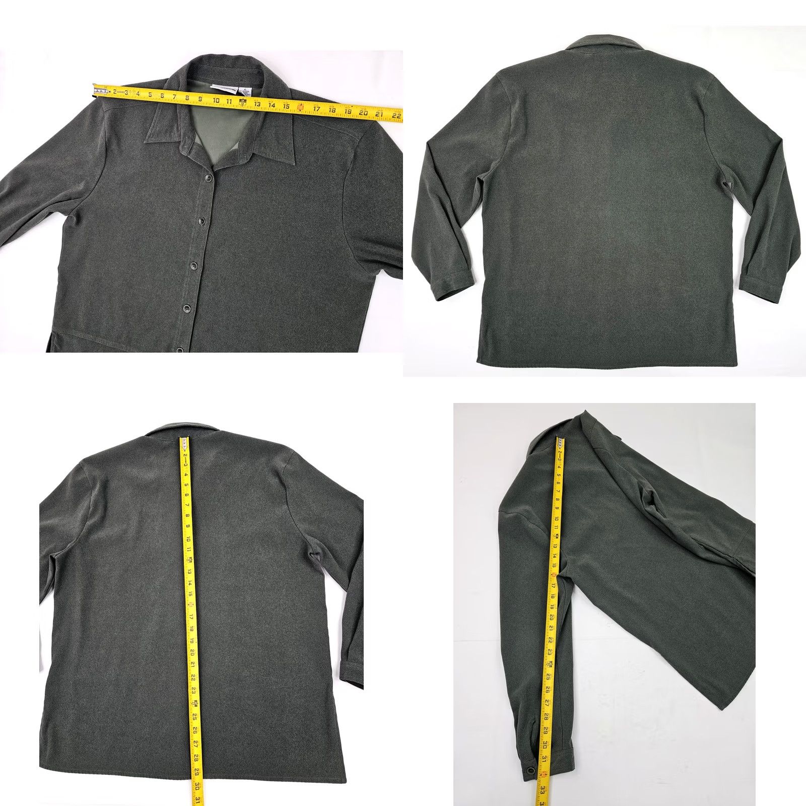 Croft & Barrow Croft & Barrow Button Long Sleeve Blouse – Women XL Heathered Green, White Cardigan? Size XL / US 12-14 / IT 48-50 - 8 Thumbnail