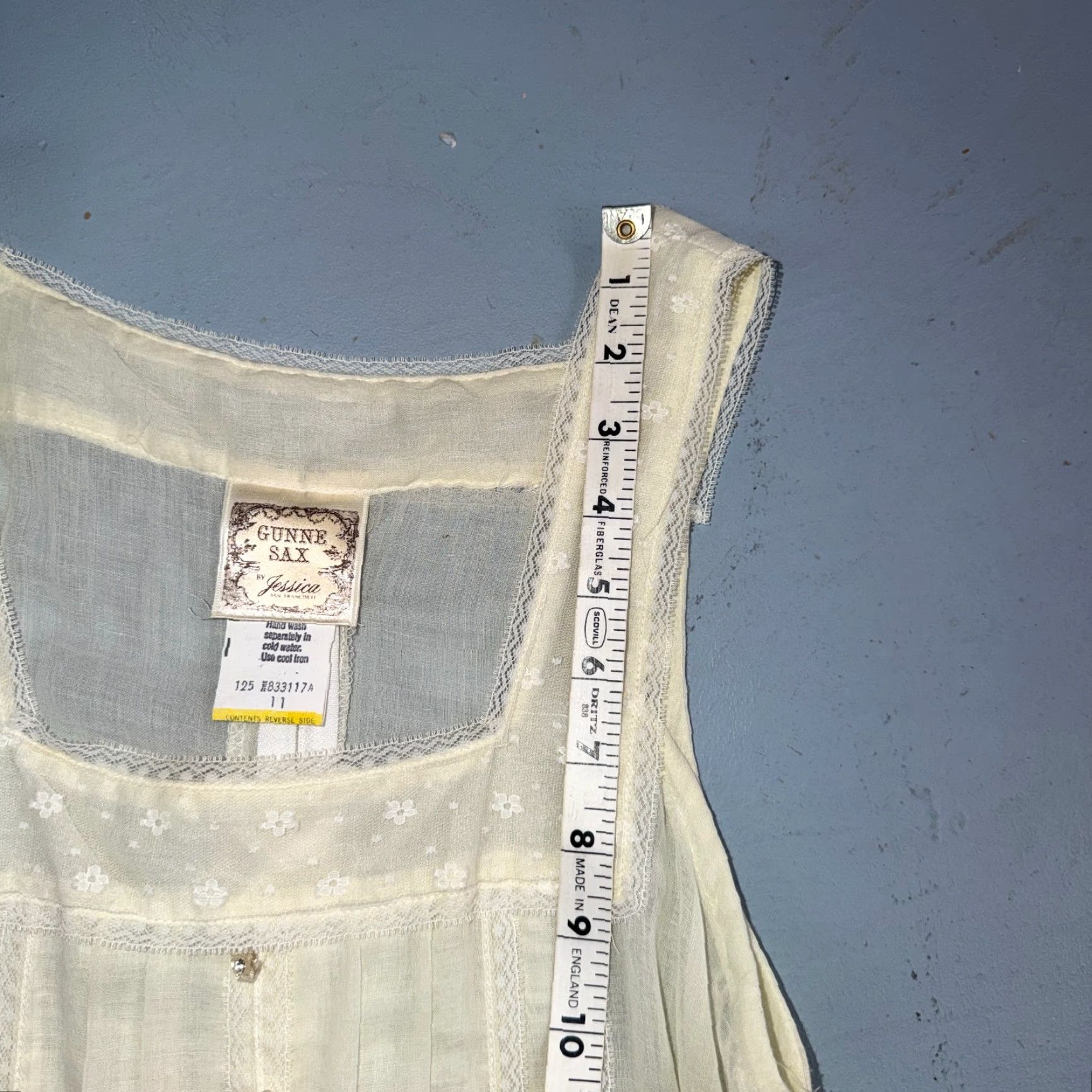 Vintage VINTAGE Gunne Sax Jessica Ivory Prairie Dress Sz 11 Boho Core Farm 1970s Cotton Gunne Sax Womens Size L / US 10 / IT 46 - 6 Thumbnail