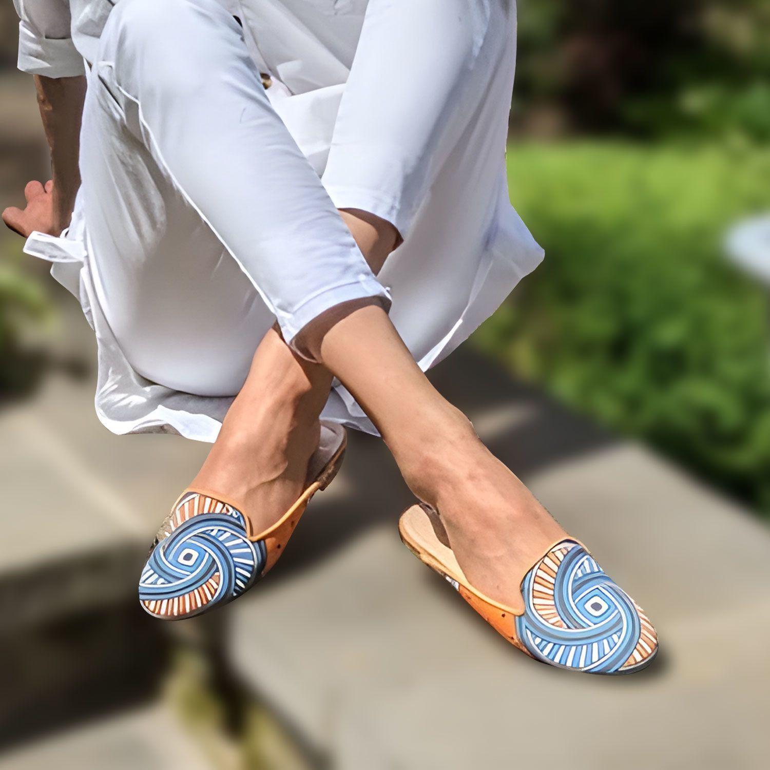 BIZU Chic Mule, Slip on - Orange & Turquoise, Vortice Size US 8.5 / IT 38.5 - 4 Thumbnail