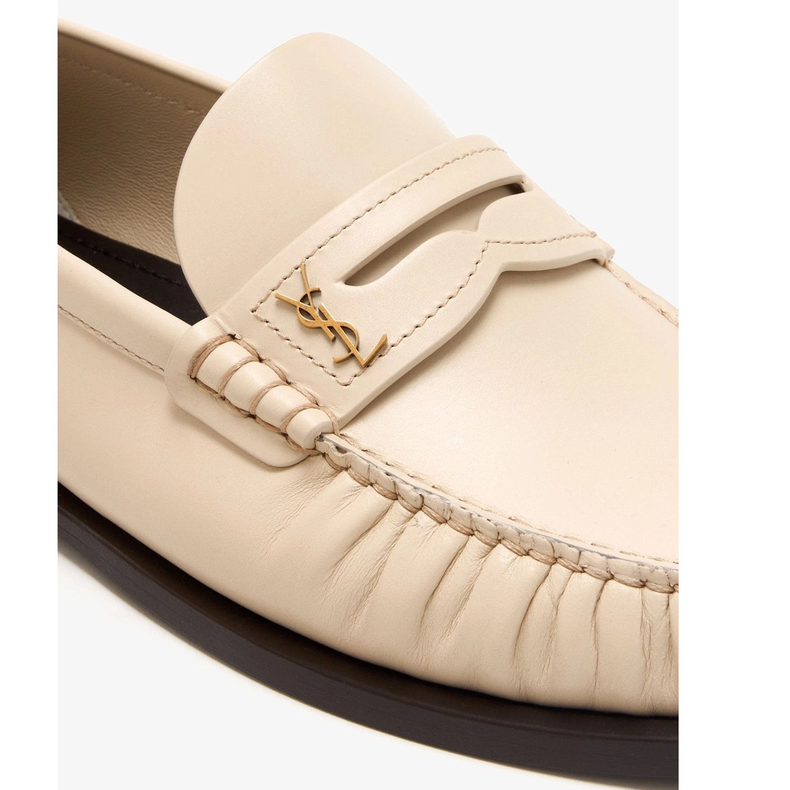 Saint Laurent Paris Saint Laurent YSL Logo Plaque Leather Penny Loafers 37.5 Size US 7.5 / IT 37.5 - 6 Thumbnail