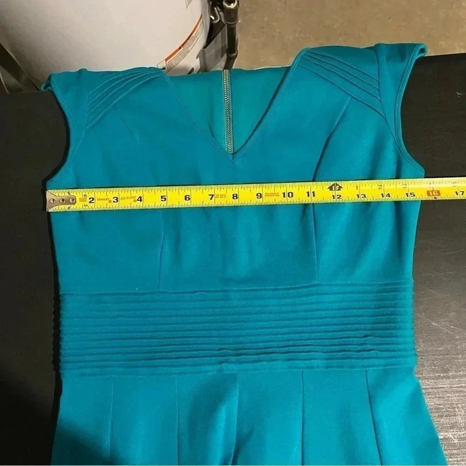 Other Eliza J Fit & Flare Dress Teal Pleats Sz 6 Cap Sleeves Size M / US 6-8 / IT 42-44 - 6 Thumbnail