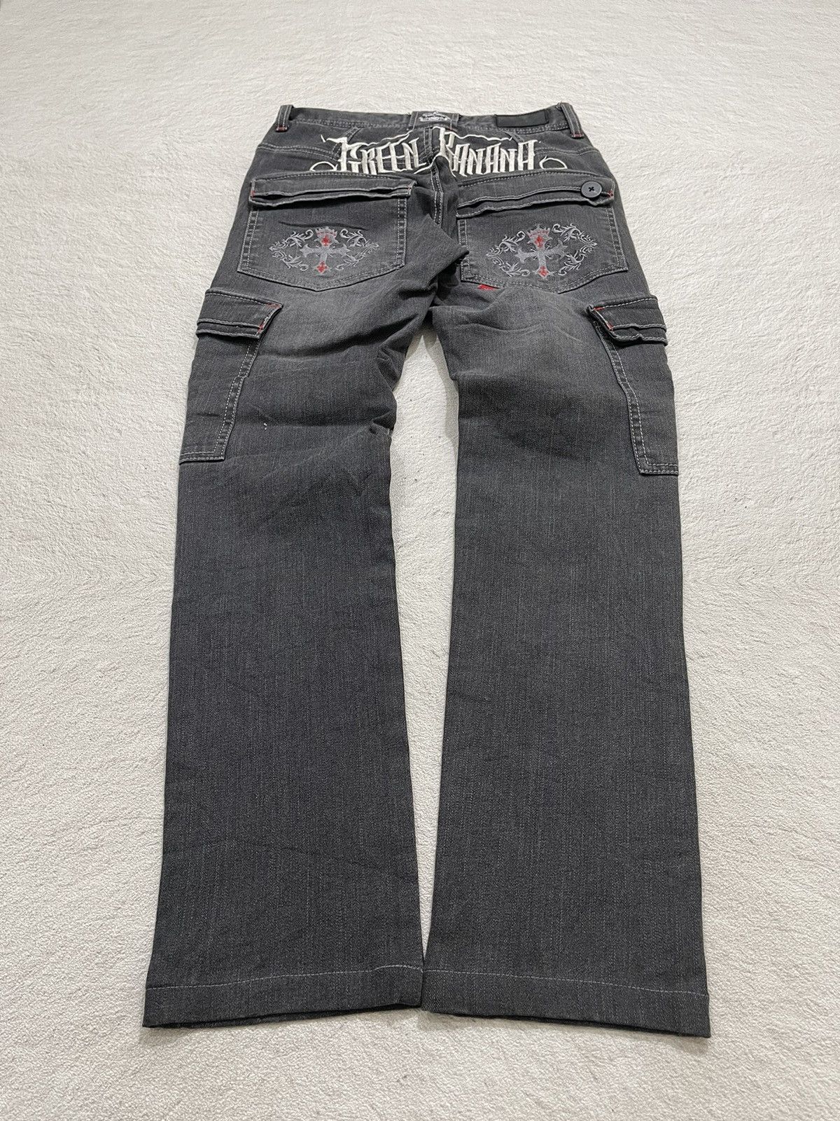 Hysteric Glamour 2000s Green Skull Embroidery Cargo Denim Y2K Size US 26 / EU 42 - 2 Thumbnail