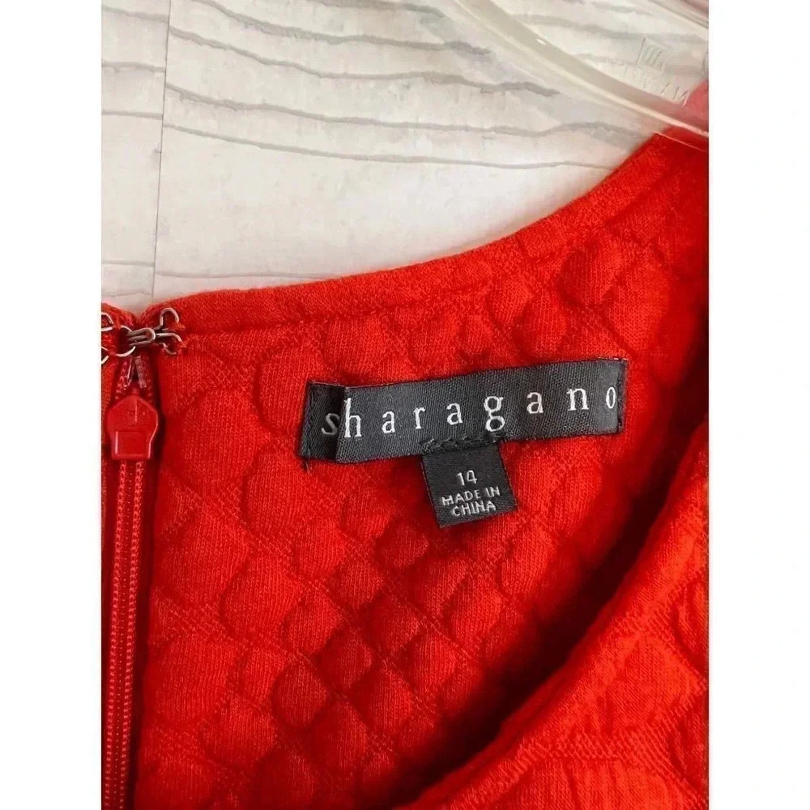 Other Sharagano orange textured flounce dress Size 14 Size XL / US 12-14 / IT 48-50 - 6 Thumbnail