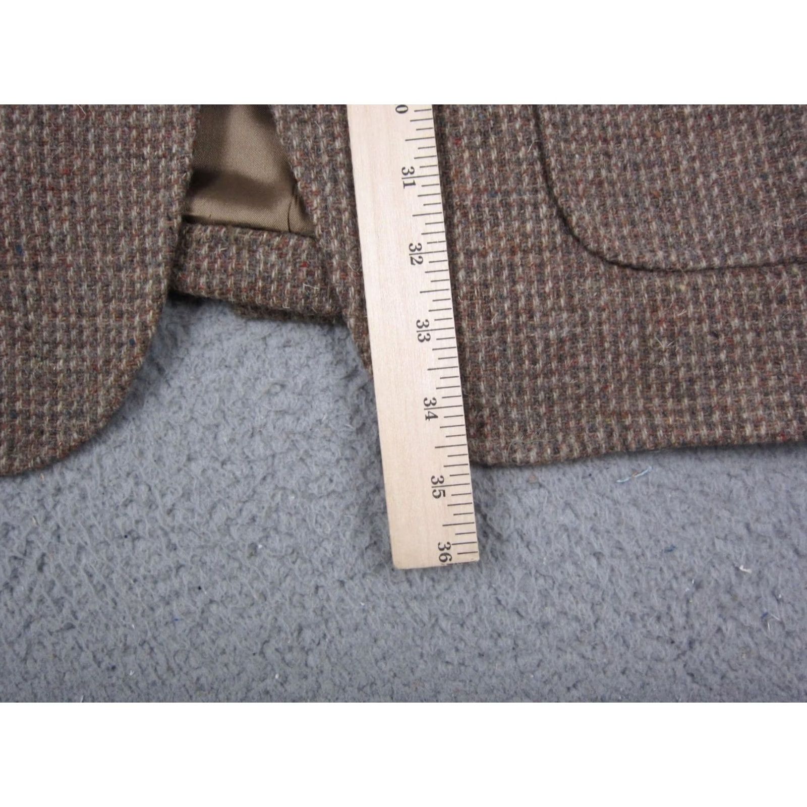 Vintage VINTAGE Tweed Blazer Jacket Mens 40L Brown Elbow Patch Armstrongs Sport 70s Size 40R - 7 Thumbnail