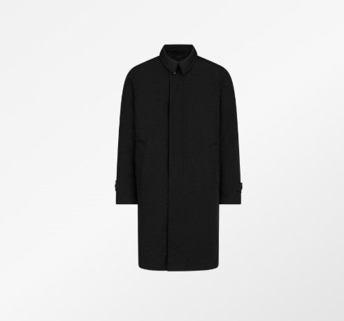 o1w1db10425 OCR001 Micro Faille Raincoat in Black