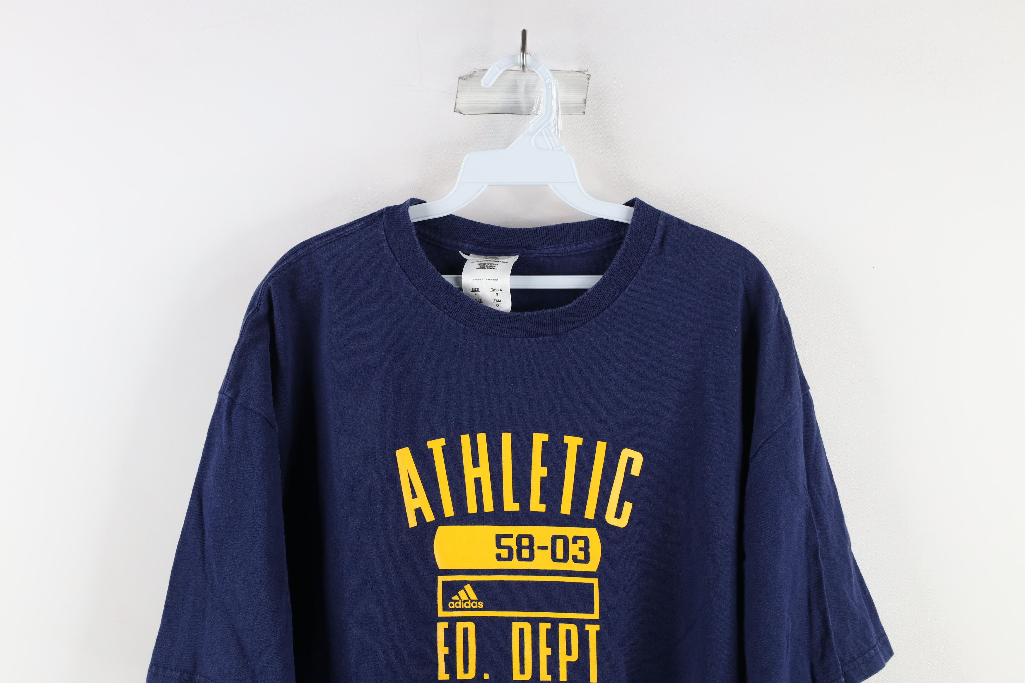 Adidas × Vintage Vintage Y2K Adidas Out Athletic Department T-Shirt Blue Size US M / EU 48-50 / 2 - 2 Thumbnail