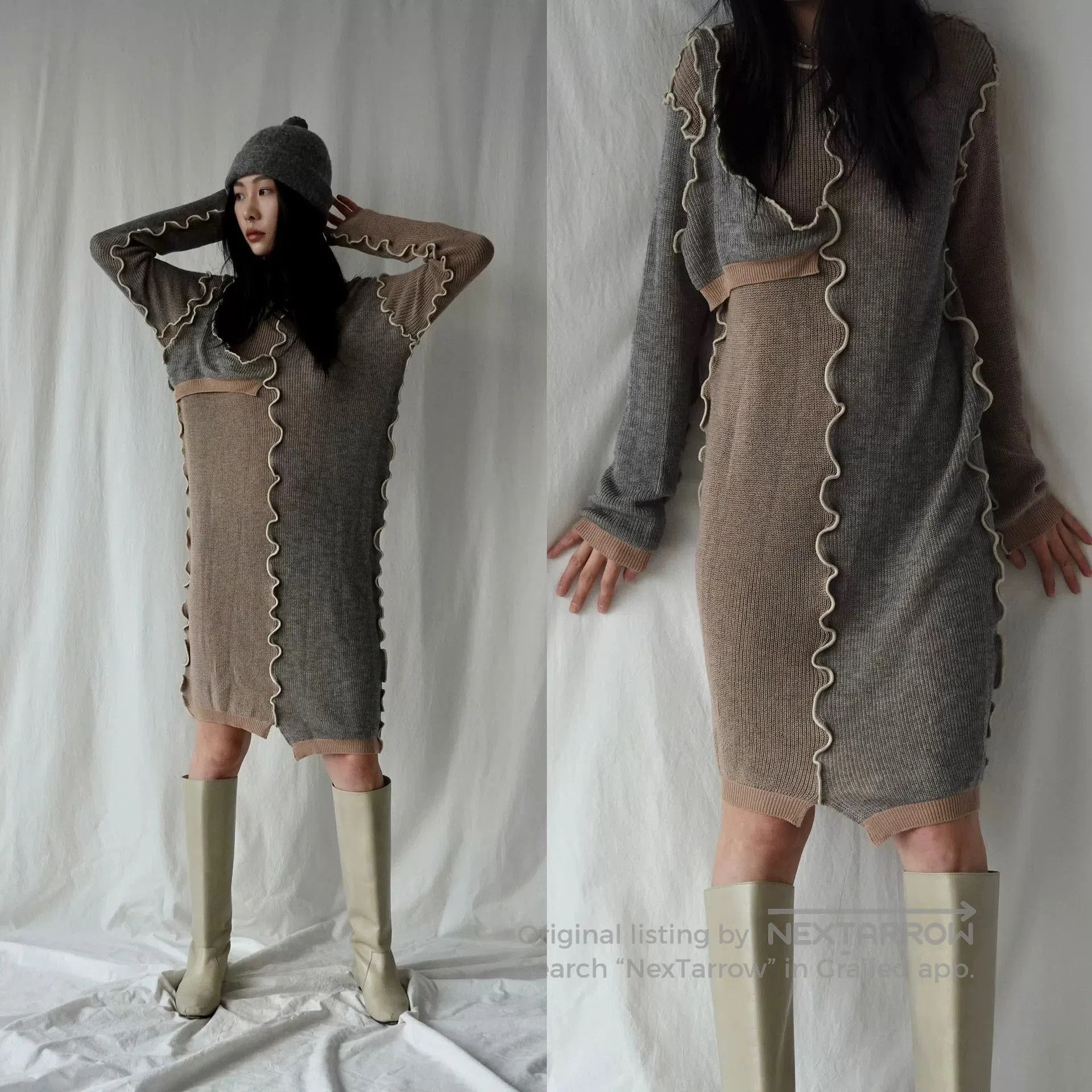 Koto Asymmetrical Knit Dress by kotohayokozawa. Size M / US 6-8 / IT 42-44 - 3 Thumbnail
