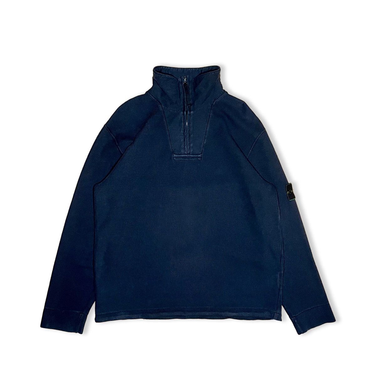 Stone Island 2000’s Stone Island Green Badge Ribbed 1/4 Zip Size US L / EU 52-54 / 3 - 2 Thumbnail