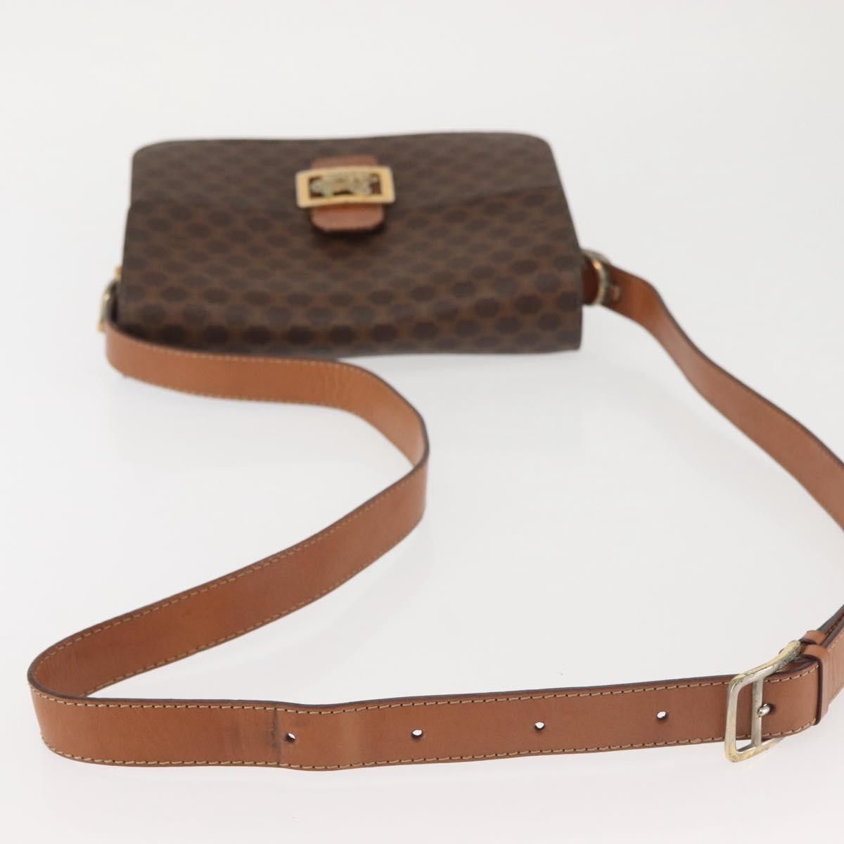 Celine CELINE Macadam Canvas Shoulder Bag Pvc Leather Brown Gold Size ONE SIZE - 8 Thumbnail
