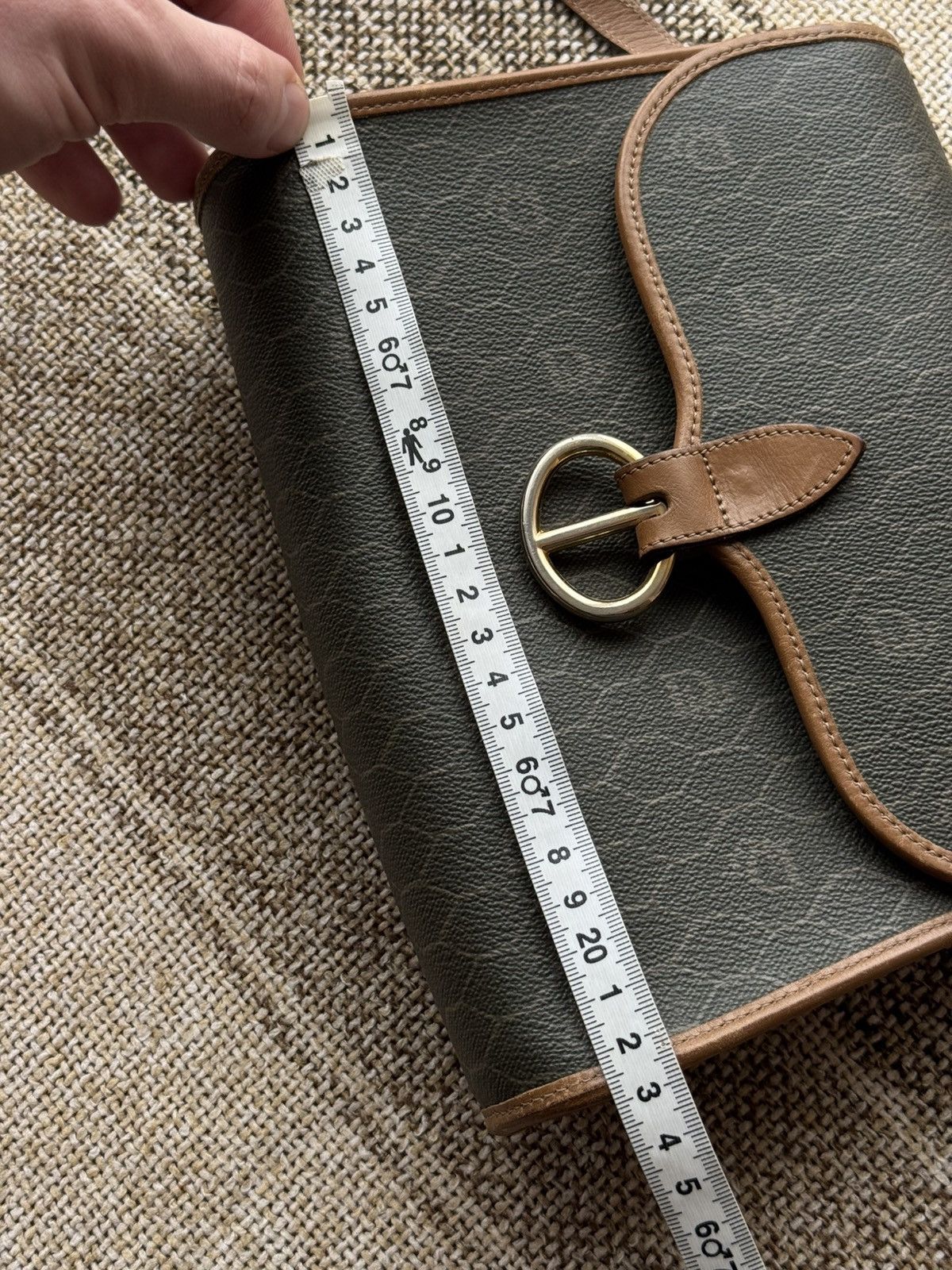 Dior Christian Dior Vintage Khaki Honeycomb Canvas Leather Bag Size ONE SIZE - 16 Thumbnail