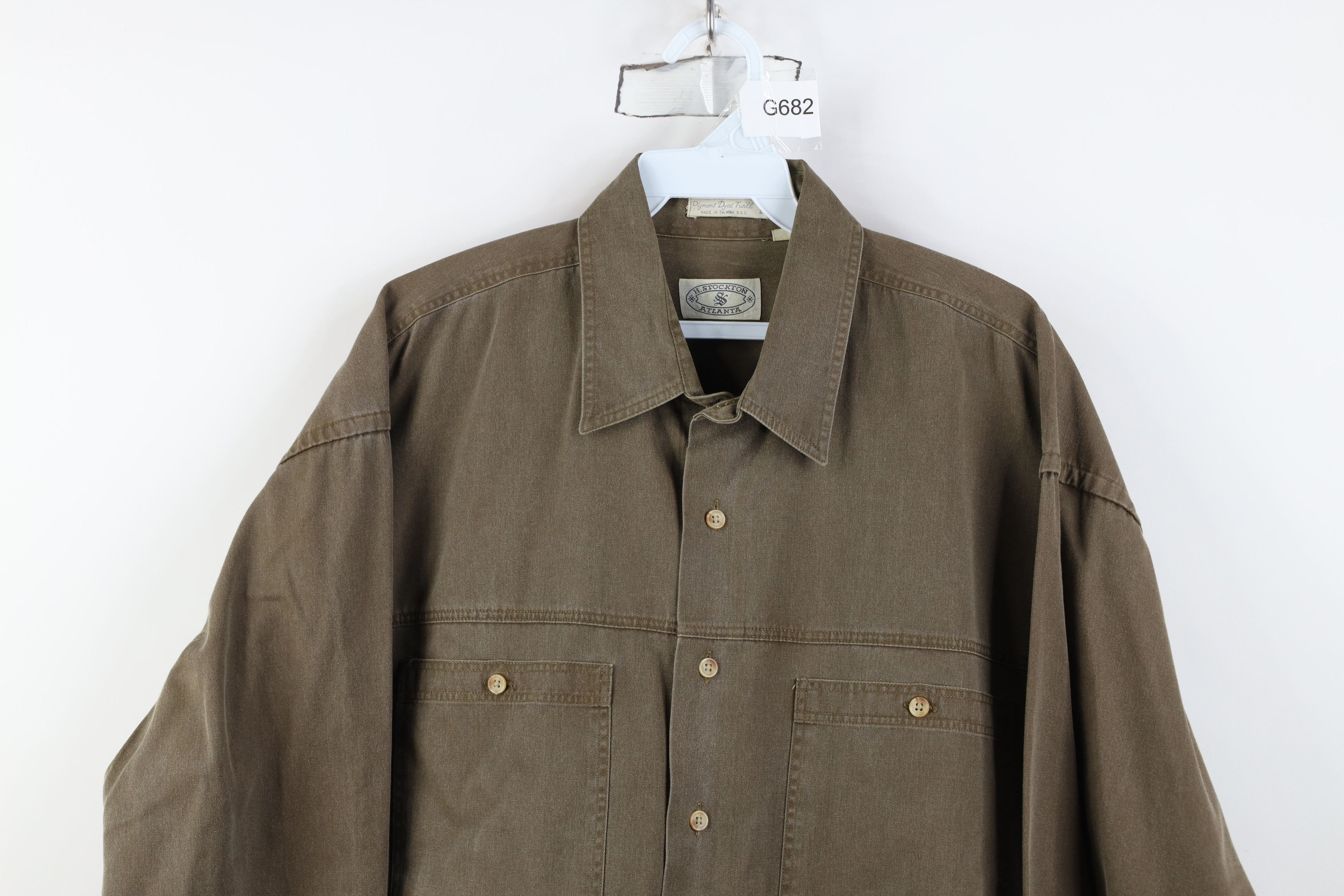 Vintage Vintage 90s Streetwear Pigment Dye Twill Collared Shirt Size US L / EU 52-54 / 3 - 2 Thumbnail