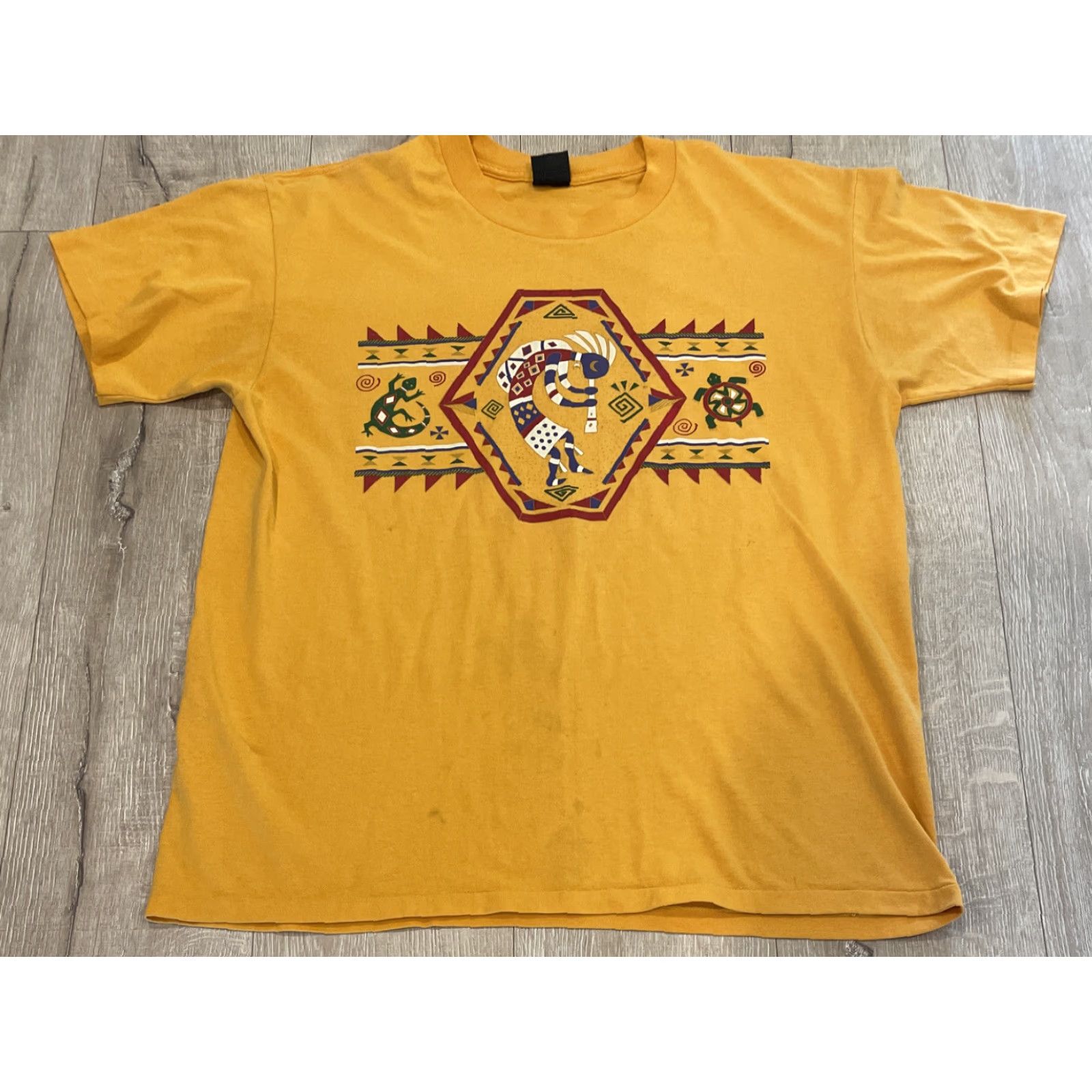 Vintage VINTAGE Unbranded Gecko Lizard Graphic T-Shirt Adult XL Orange Solid Short Sleeve 80s 90s Southwestern Mens Size US XL / EU 56 / 4 - 3 Thumbnail