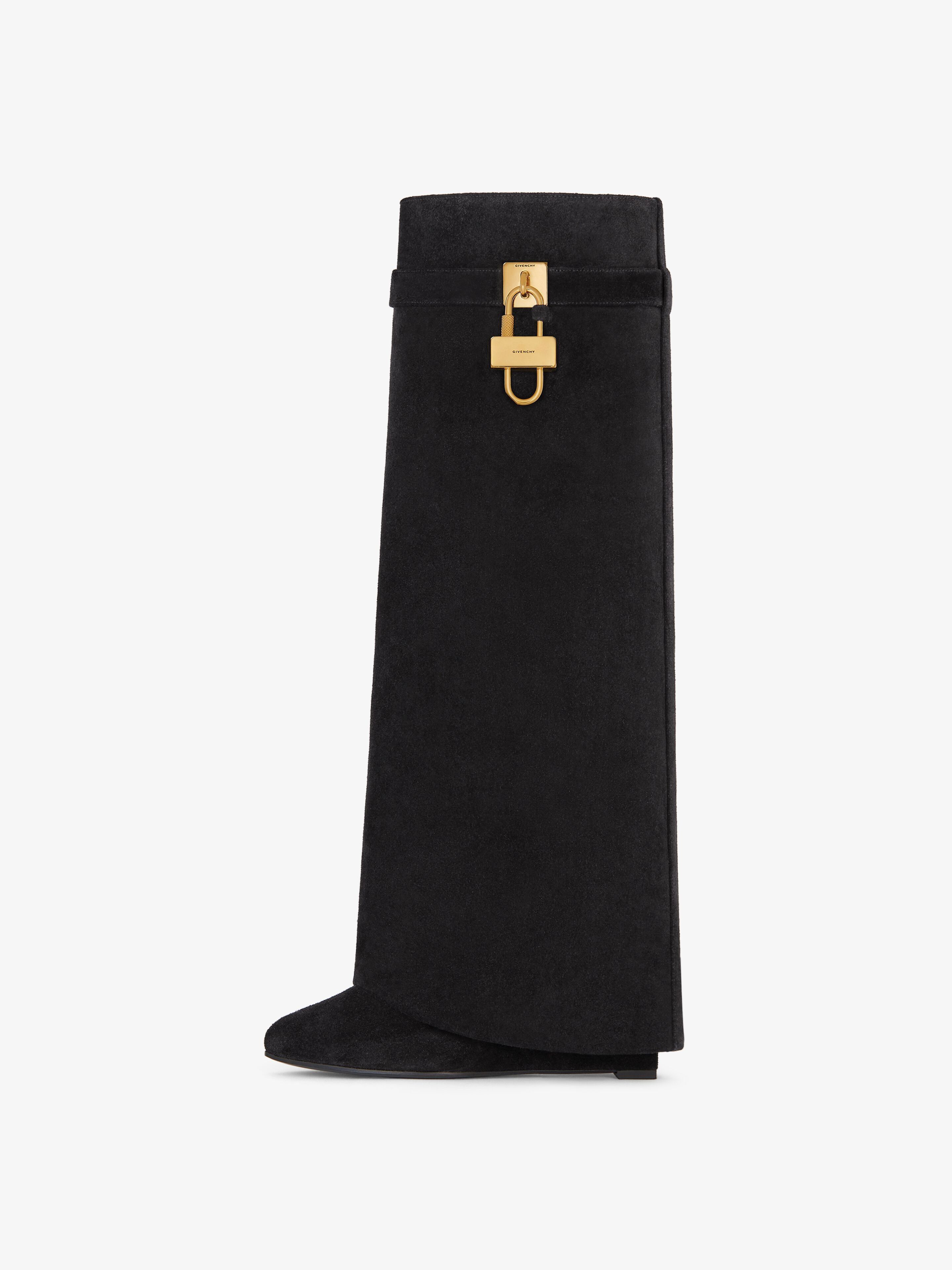 Givenchy o1srvl11e0525 Shark Lock Boots In Suede in Black Size US 12 / IT 42 - 4 Thumbnail
