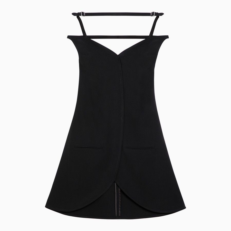 Courreges o1d2blof0824 Viscose Bustier Mini Dress in Black Size XS / US 0-2 / IT 36-38 - 1 Thumbnail