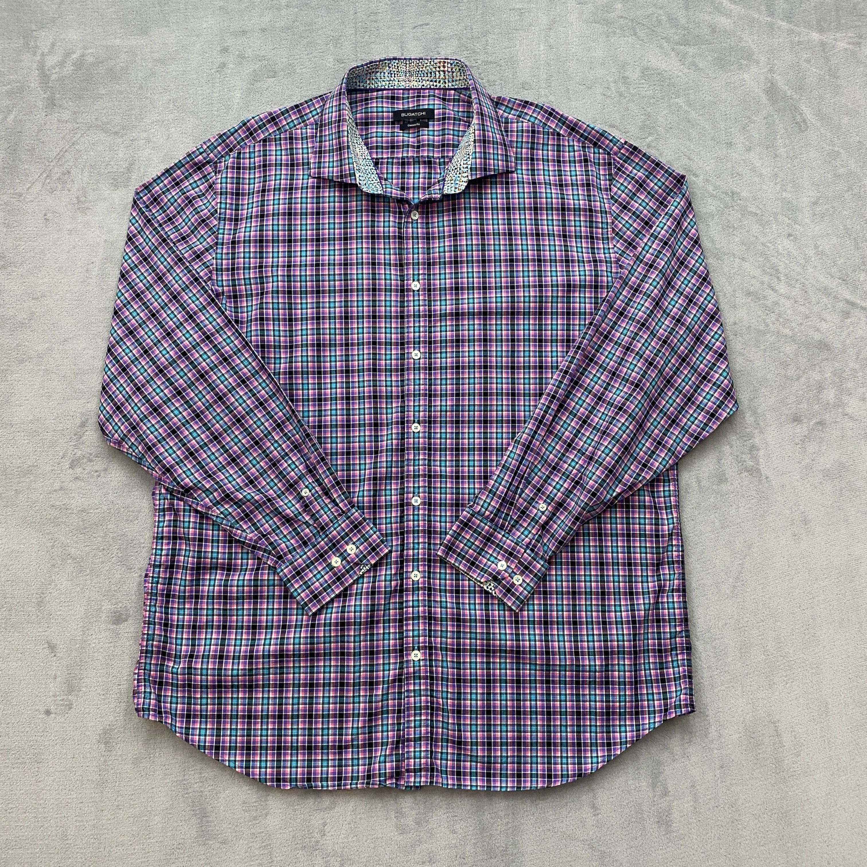 BUGATCHI Men 3XL Classic Fit Colorful Flip-Cuff Pocket Long Sleeve Size US XXL / EU 58 / 5 - 2 Thumbnail